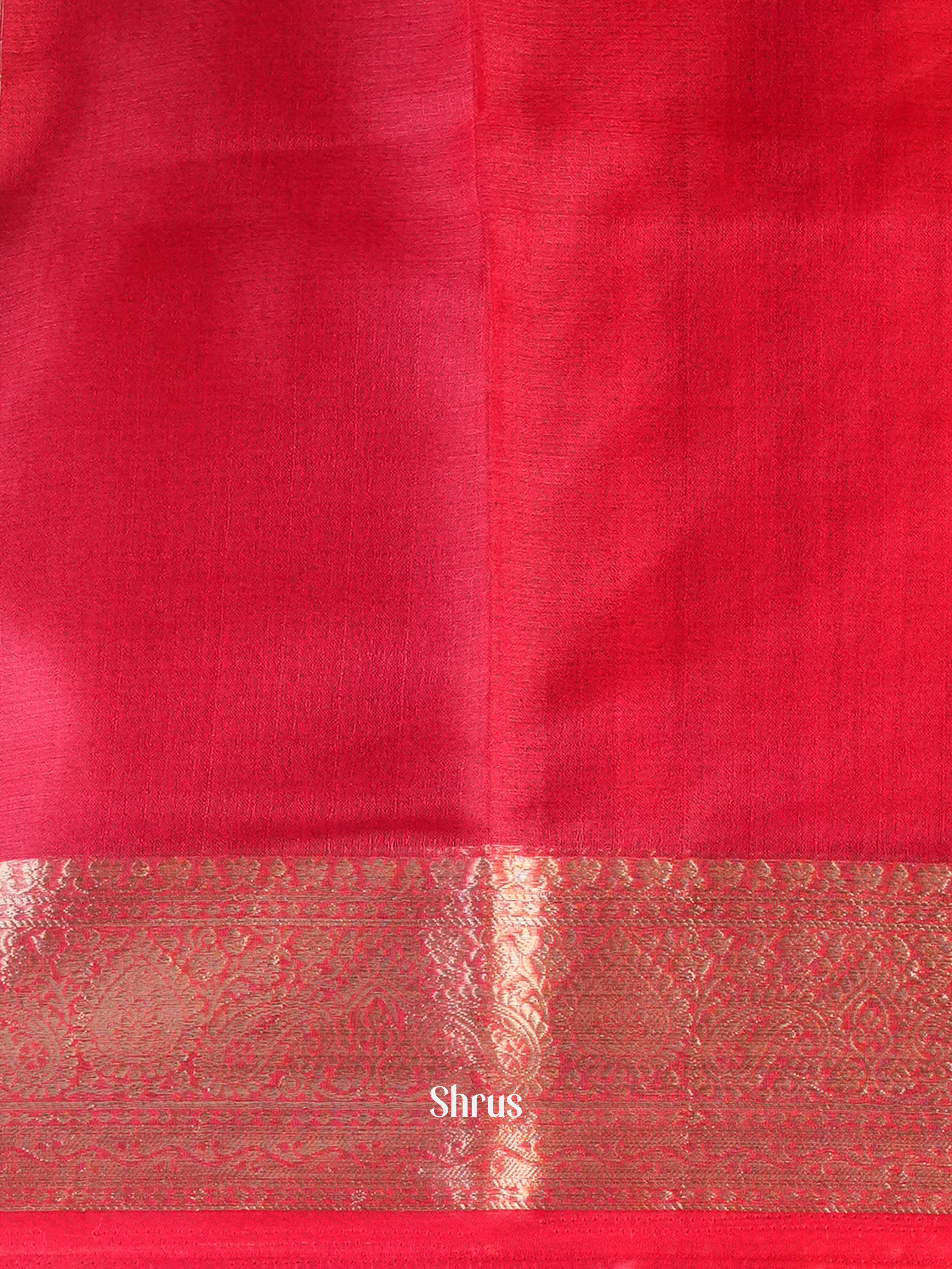 Red - Semi Georgette Saree - Shop on Shrus.com