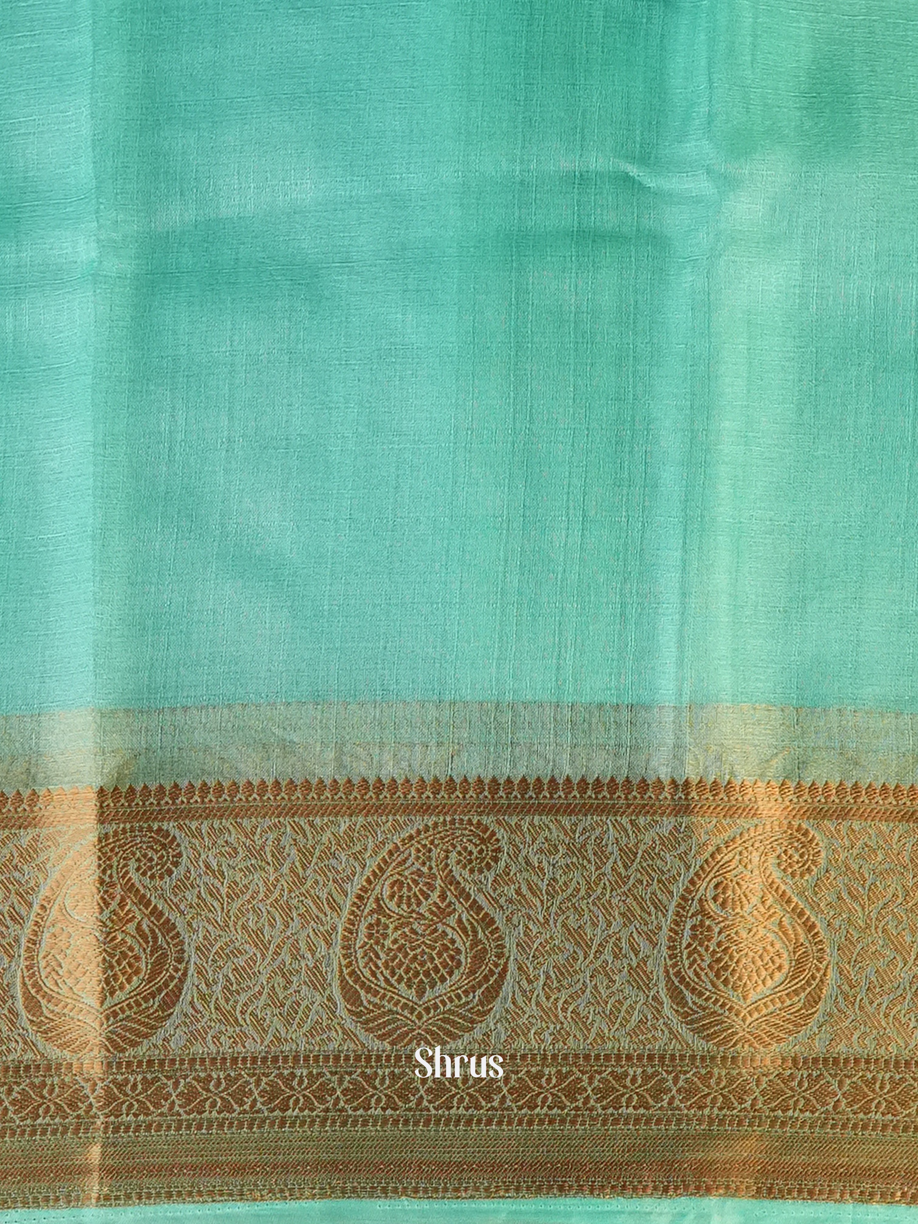 Teal - Semi Georgette Saree - Shop on Shrus.com