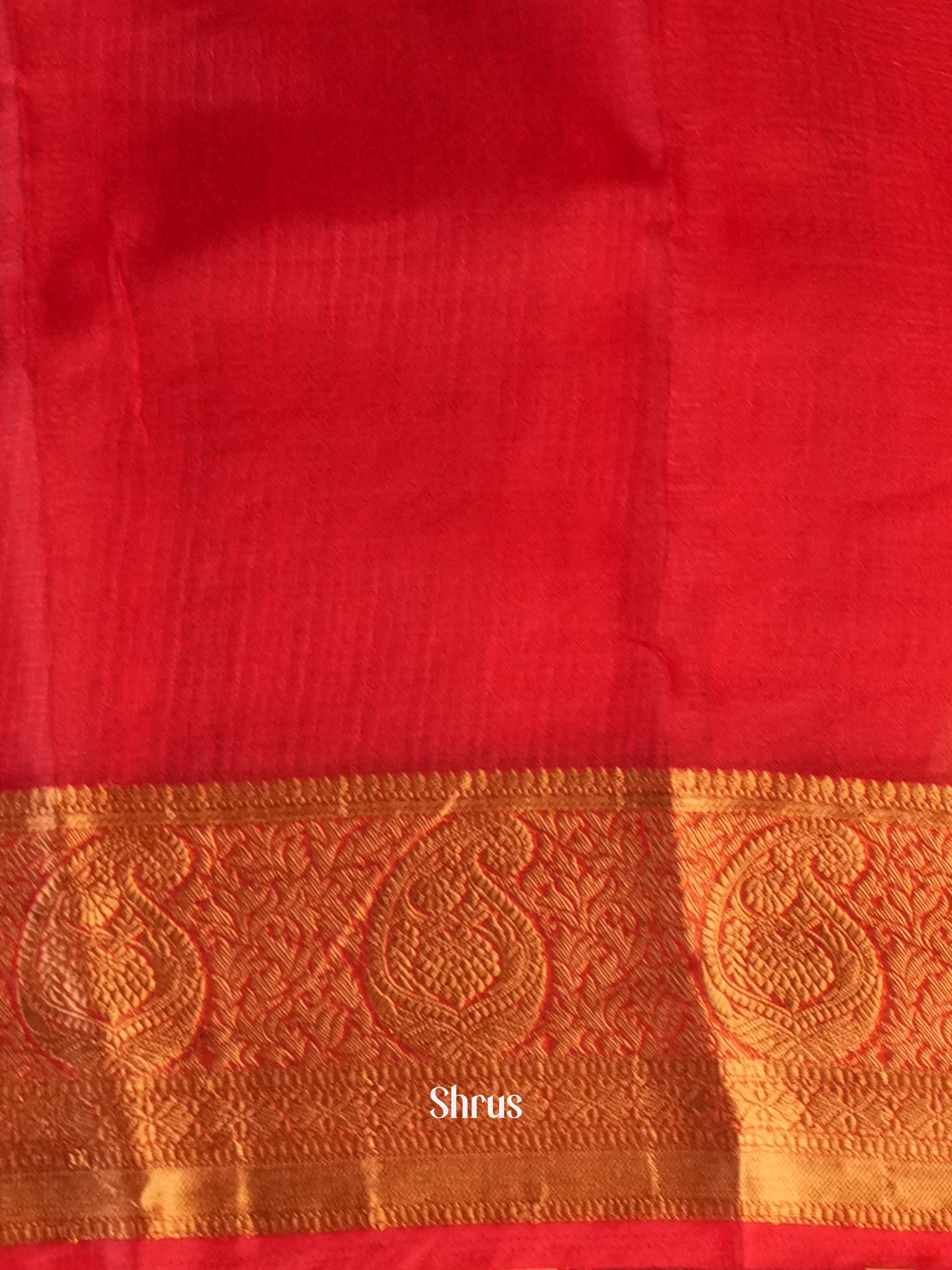 Red - Semi Georgette Saree - Shop on Shrus.com