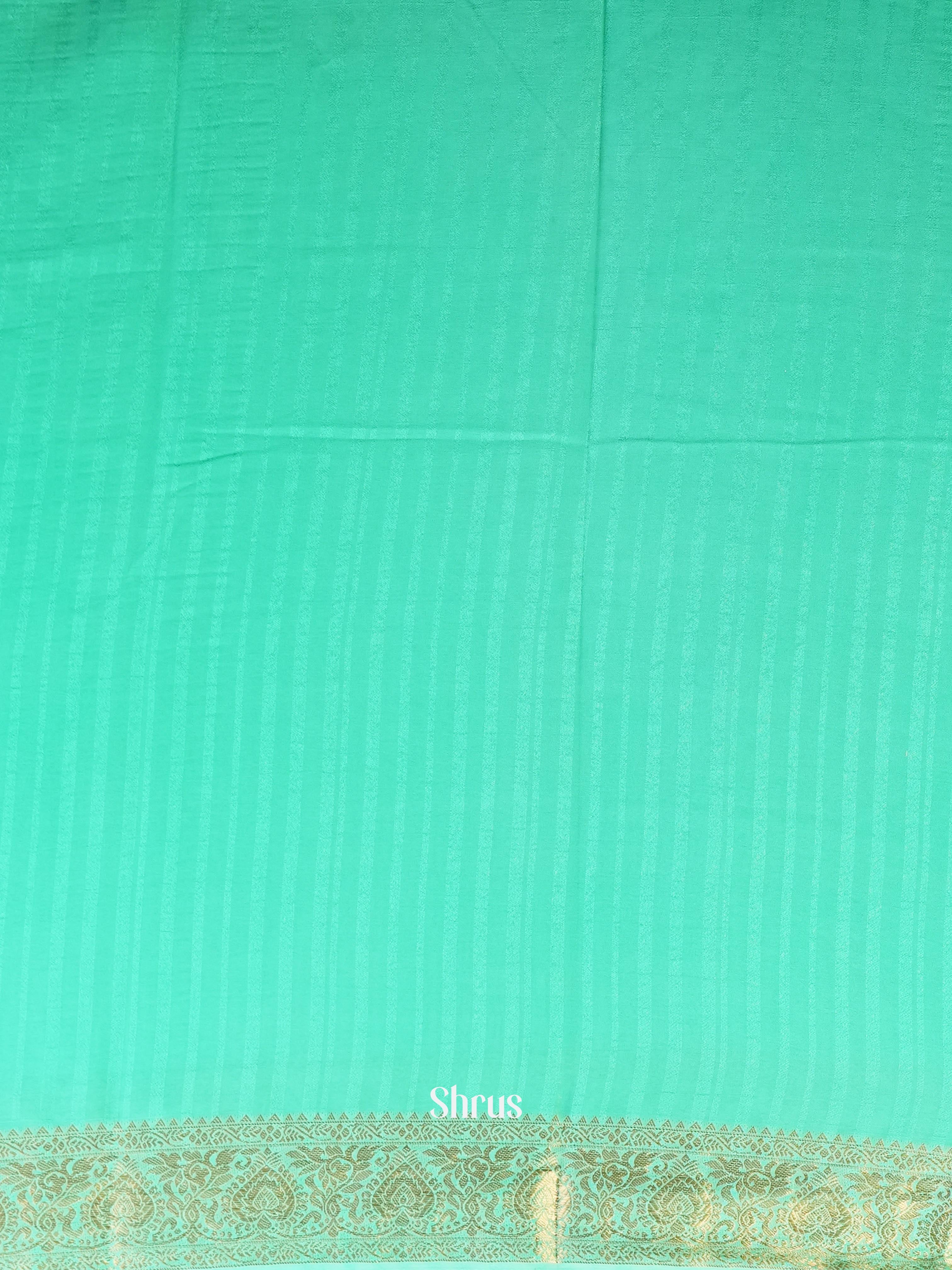 Teal Green - Semi Mysoresilk Saree - Shop on Shrus.com