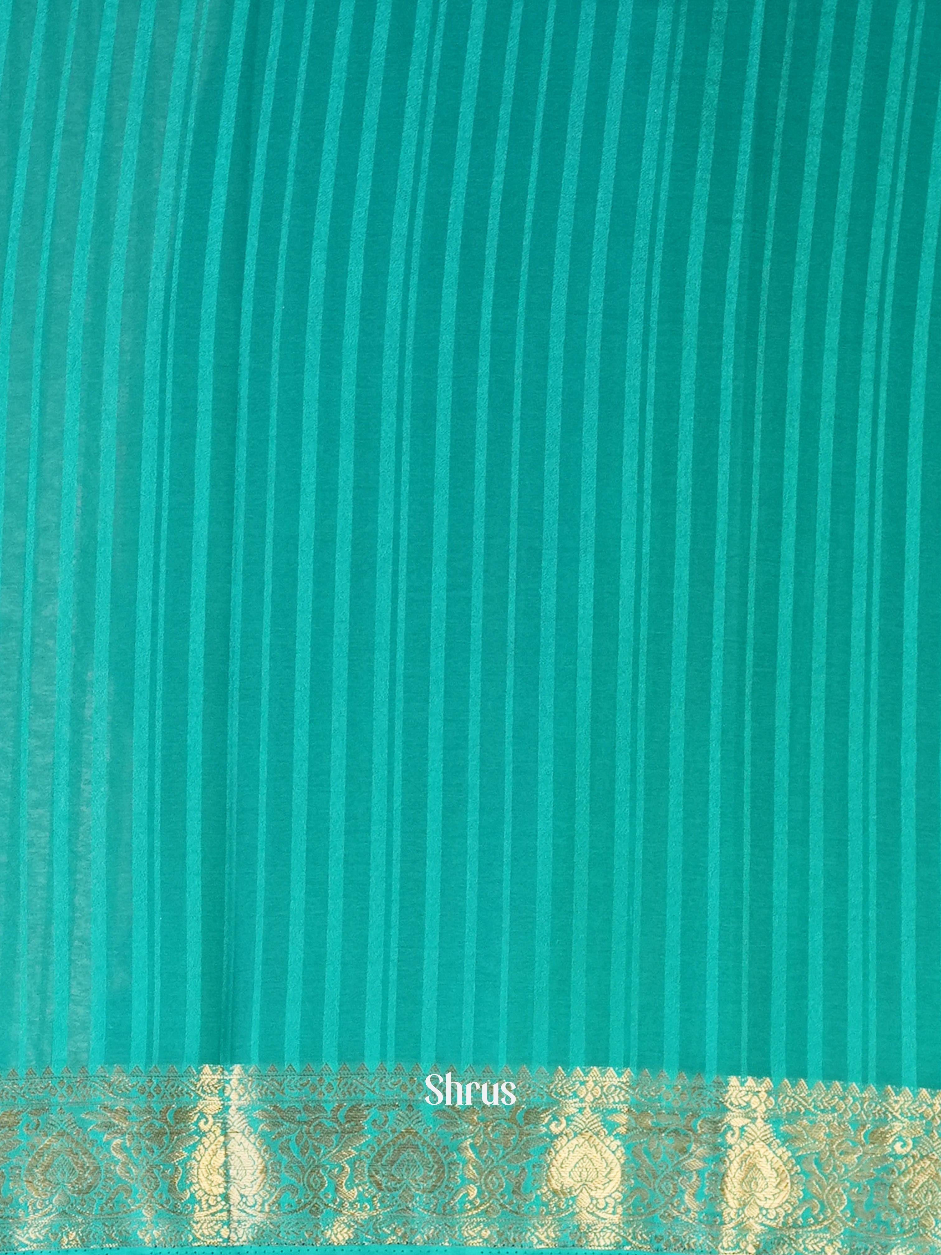 Teal - Semi Mysoresilk Saree - Shop on Shrus.com