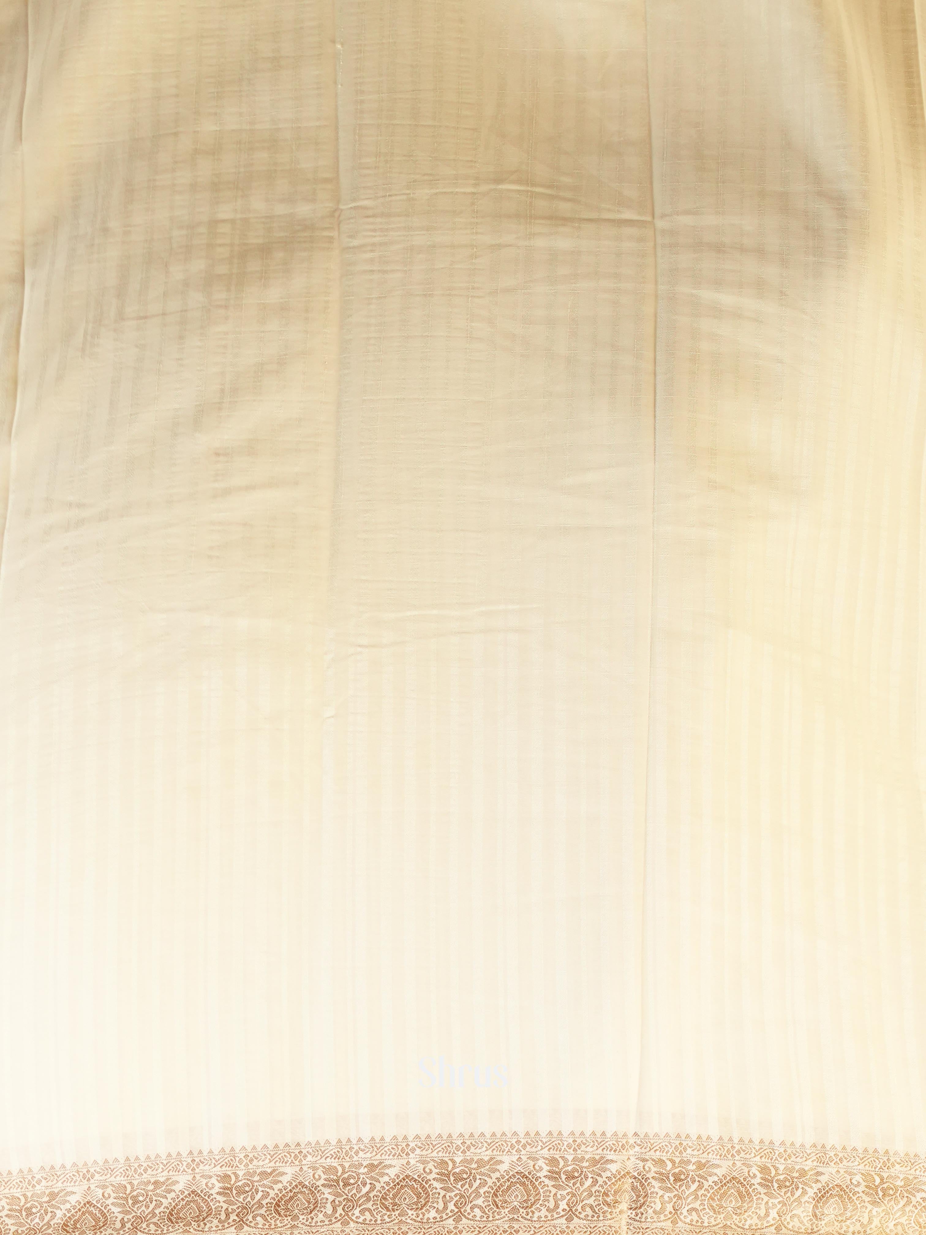 Cream- Semi Mysoresilk Saree - Shop on Shrus.com