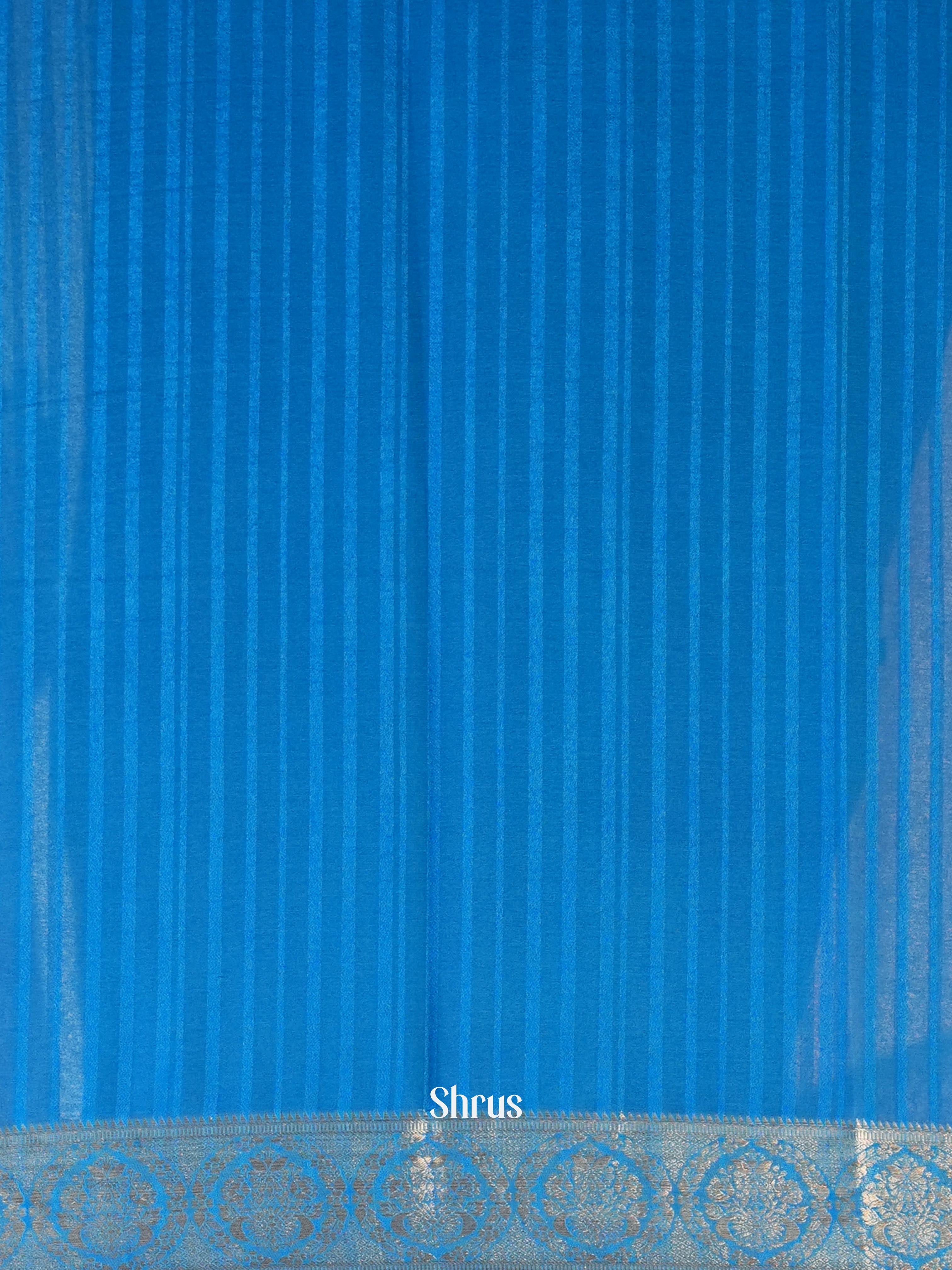 Blue - Semi Mysoresilk Saree - Shop on Shrus.com