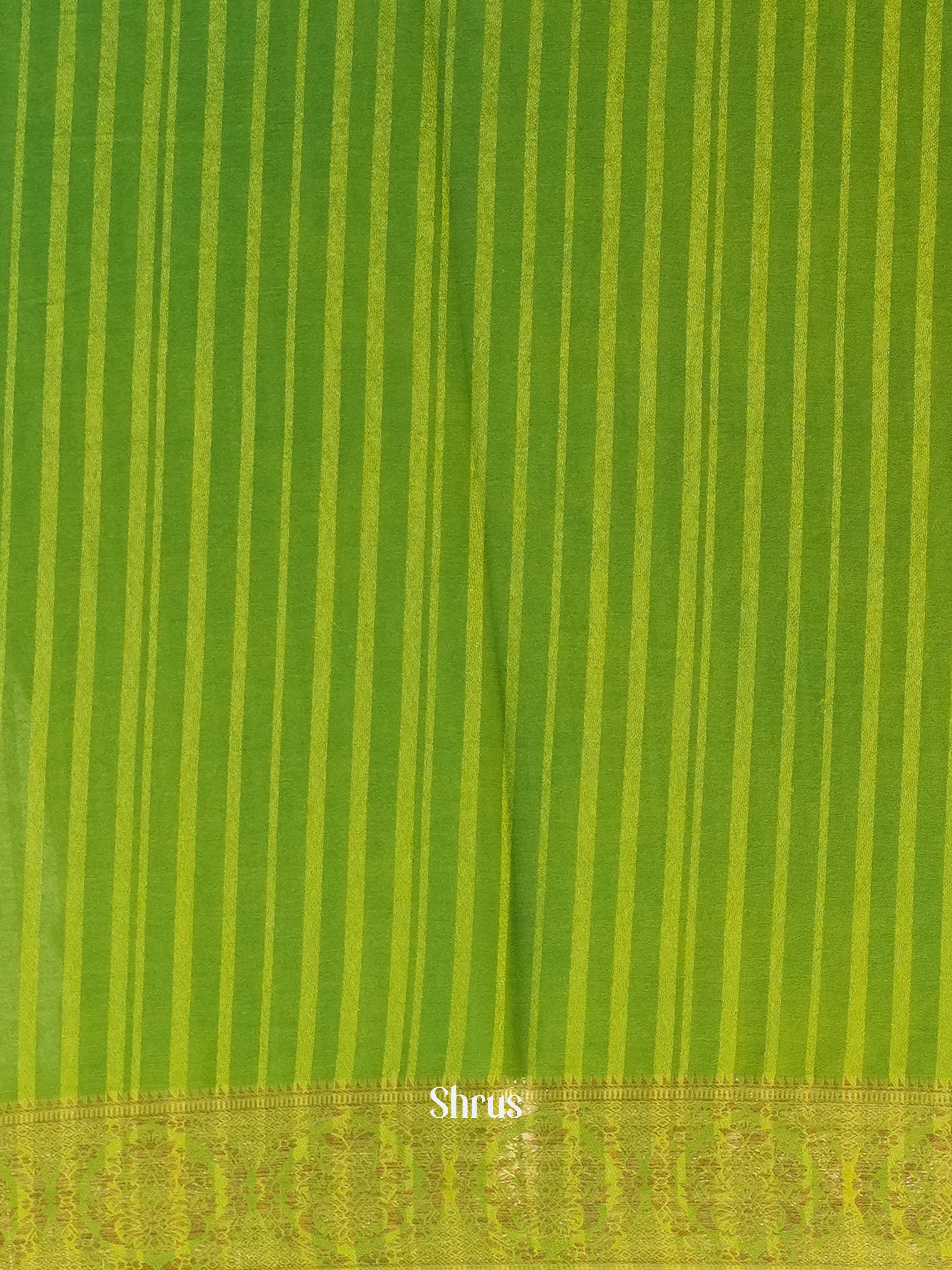 Leaf Green - Semi Mysoresilk Saree - Shop on Shrus.com