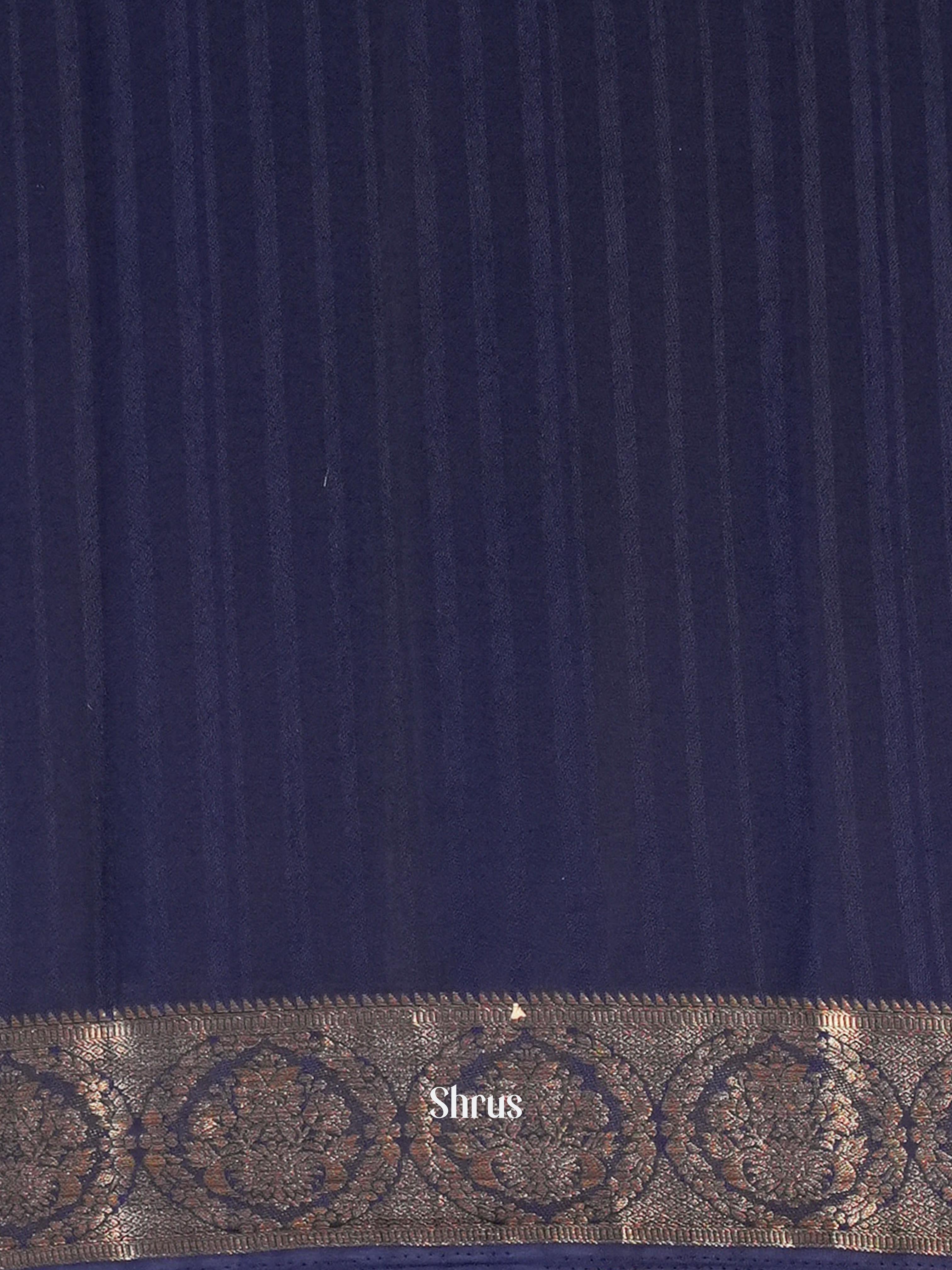 Blue - Semi Mysoresilk Saree - Shop on Shrus.com