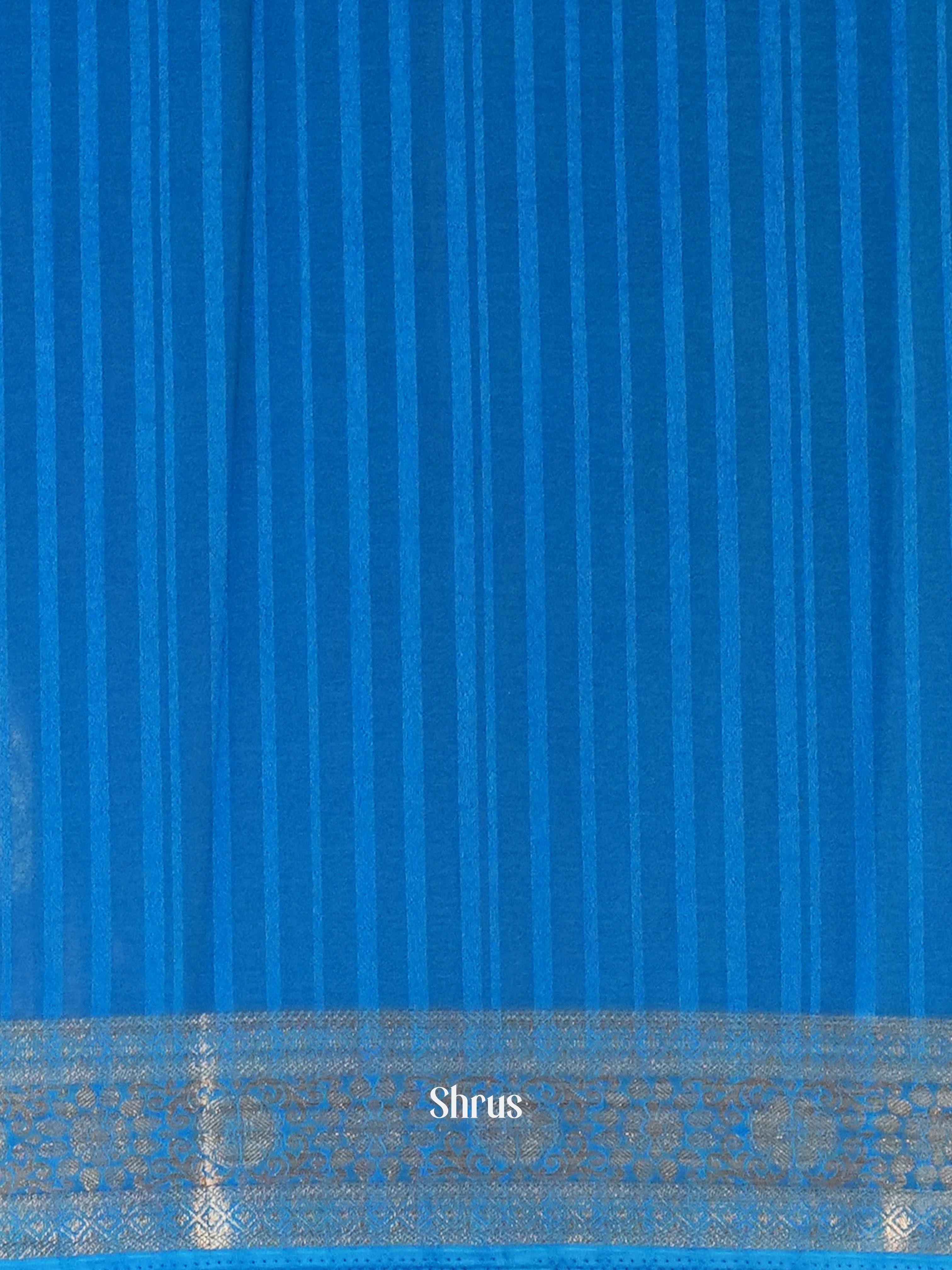Blue- Semi Mysoresilk Saree - Shop on Shrus.com