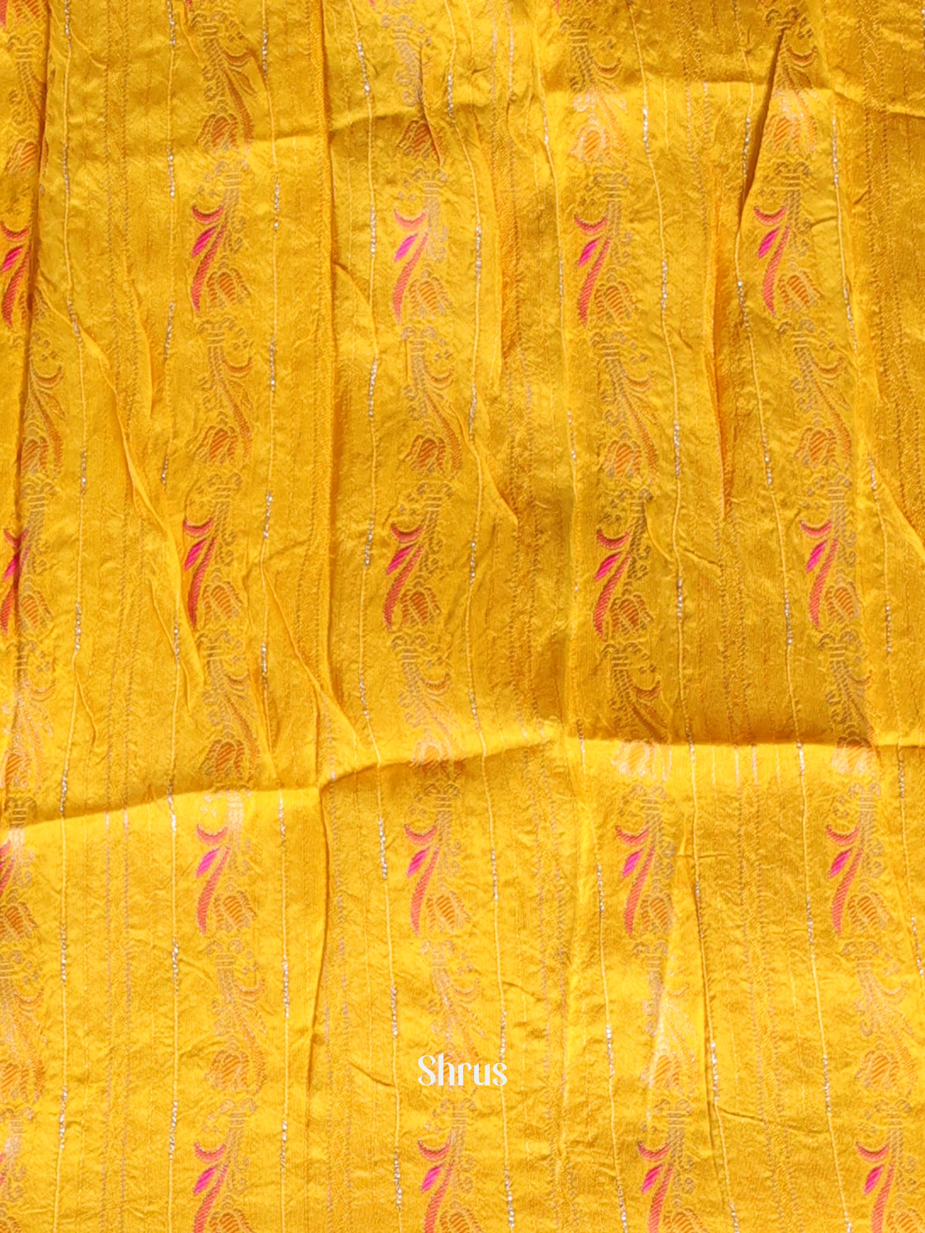 Maroon & Yellow - Semi Mysoresilk Saree - Shop on Shrus.com