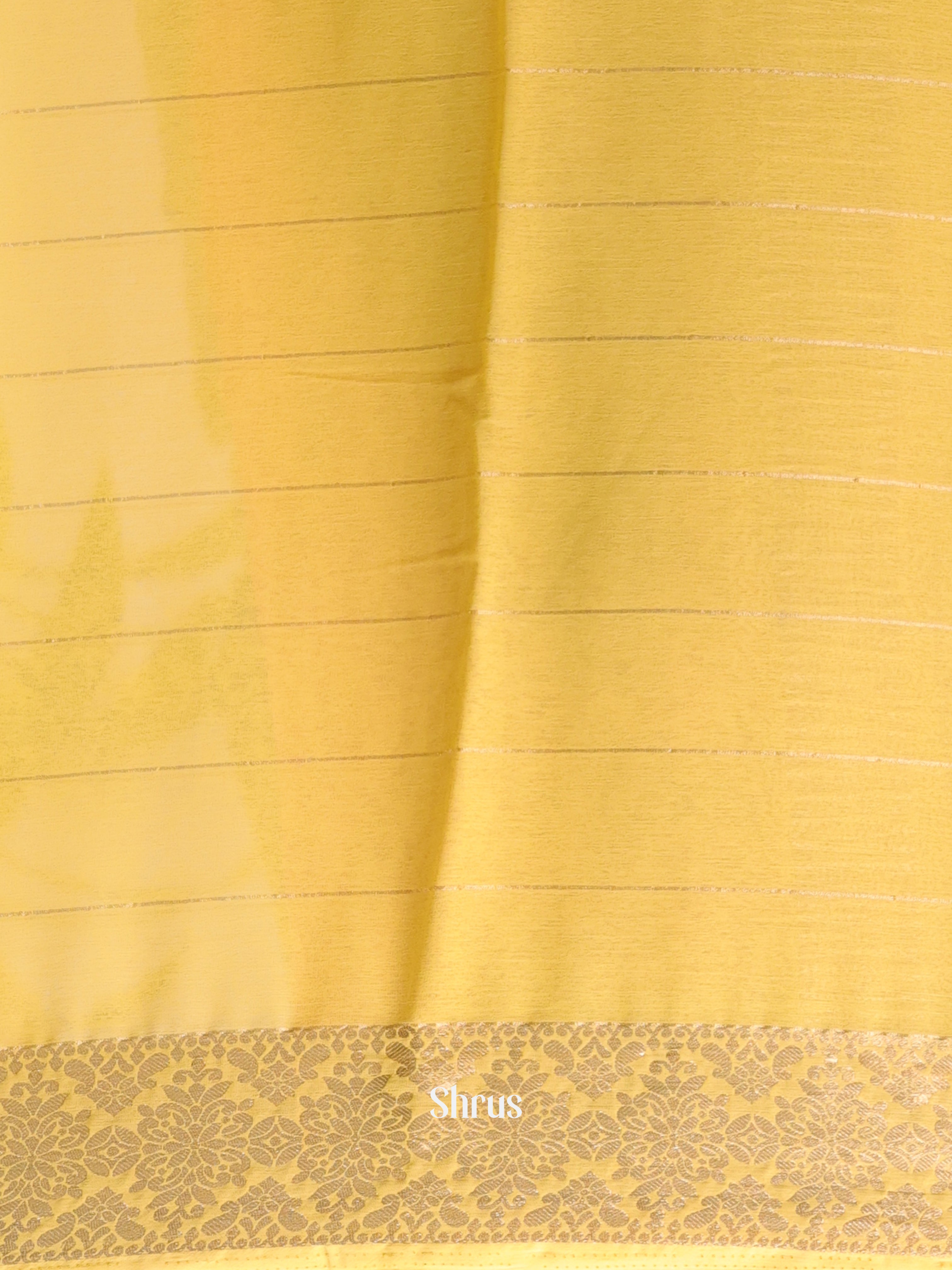 Lemon Yellow - Semi Mysoresilk Saree - Shop on Shrus.com