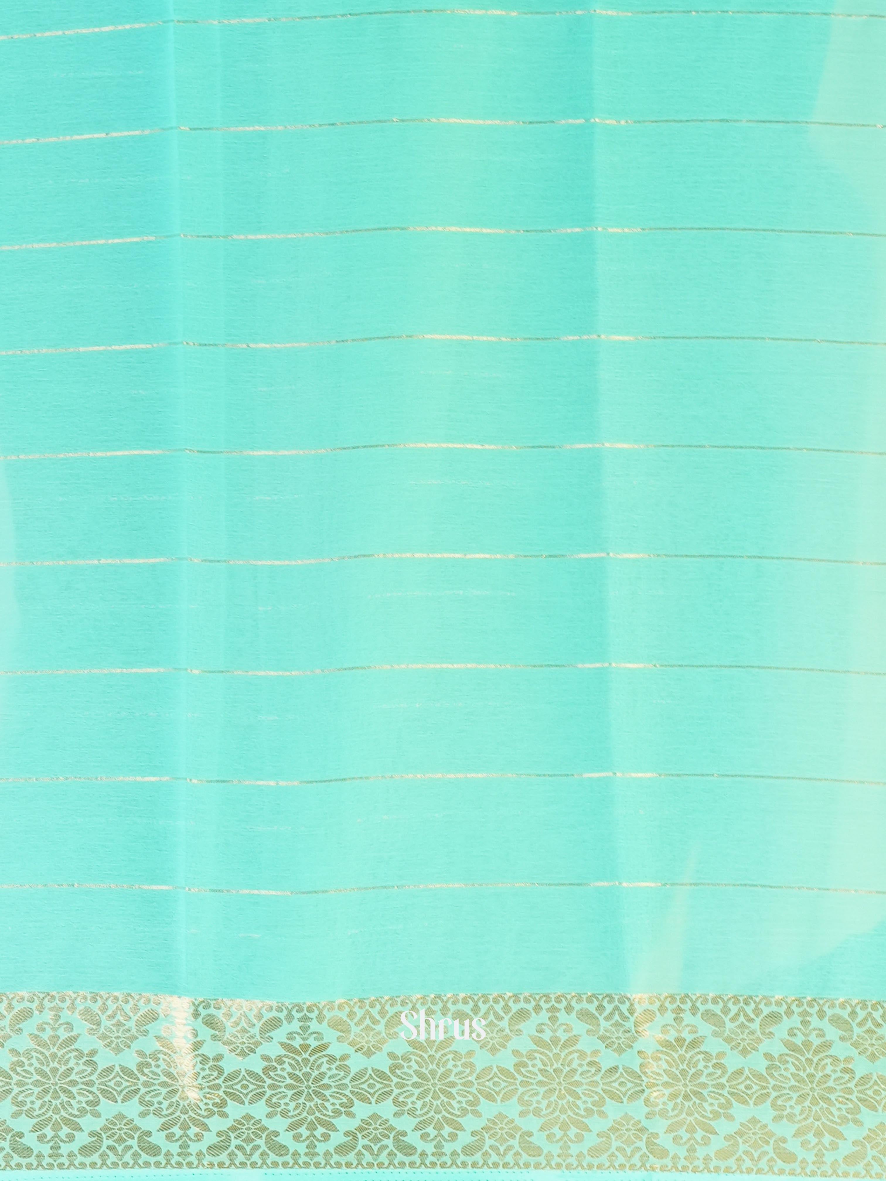 Teal Green - Semi Mysoresilk Saree - Shop on Shrus.com