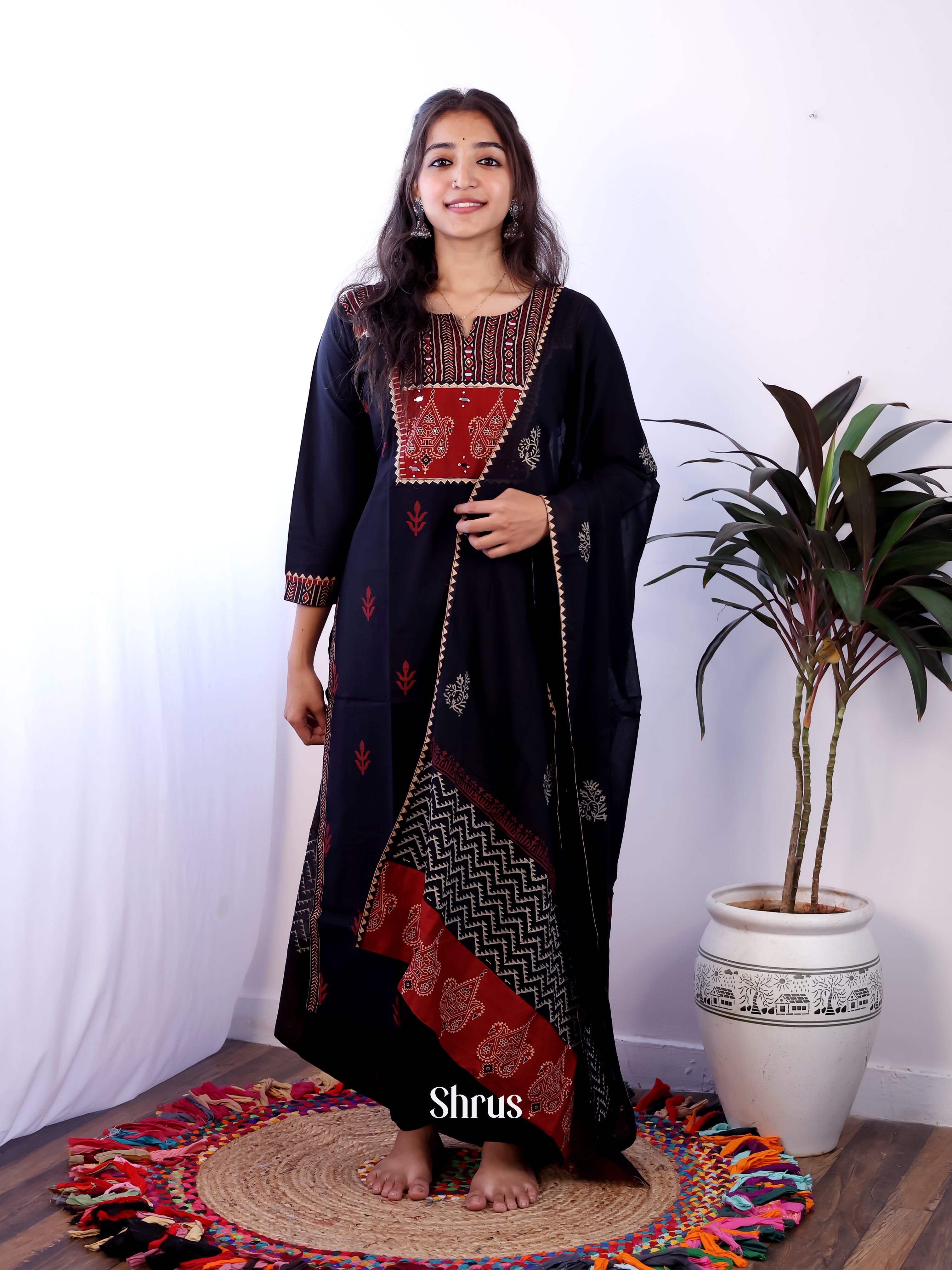 Blue - 3pc cotton Readymade Suits - Shop on Shrus.com