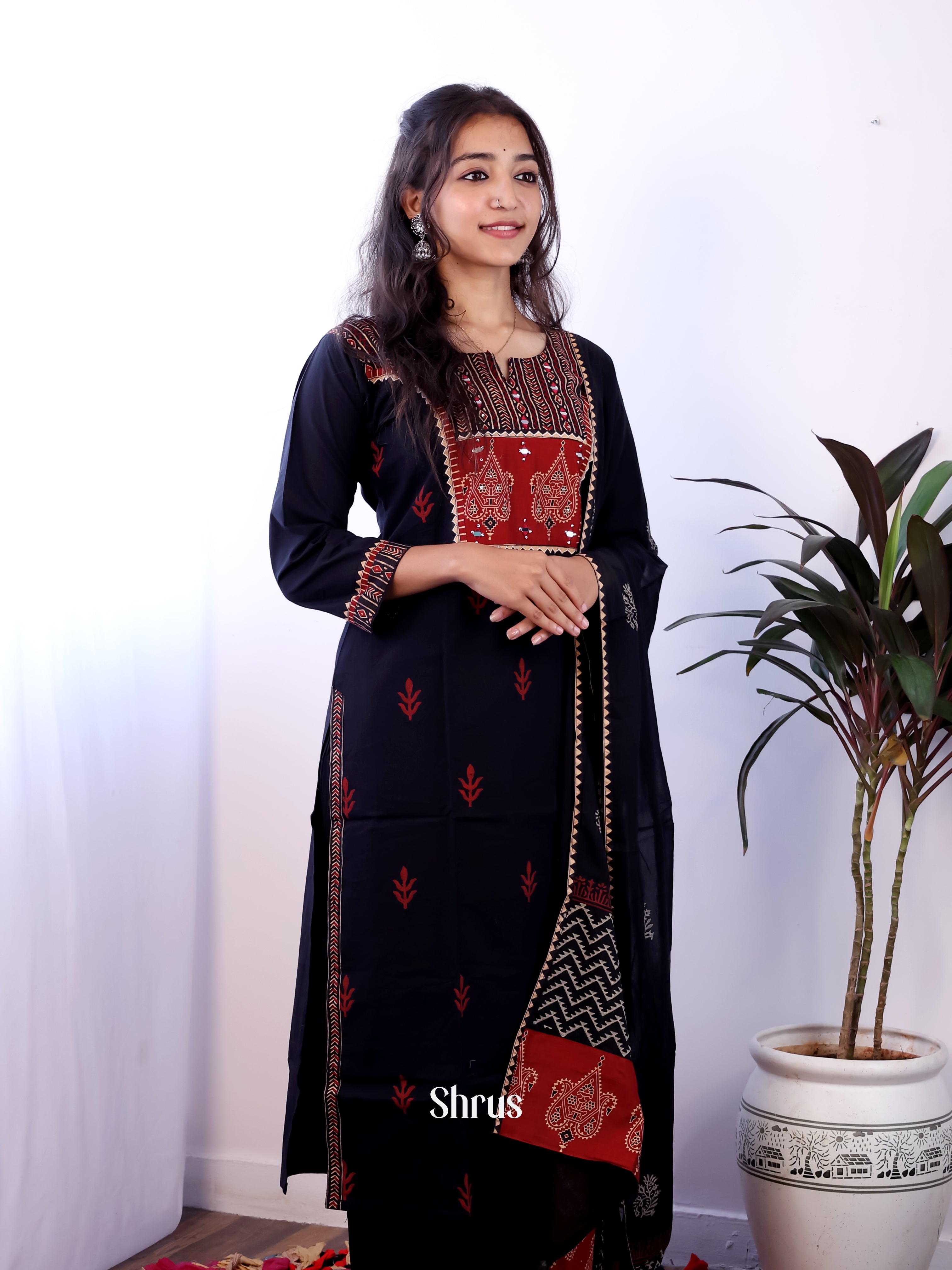 Blue - 3pc cotton Readymade Suits - Shop on Shrus.com