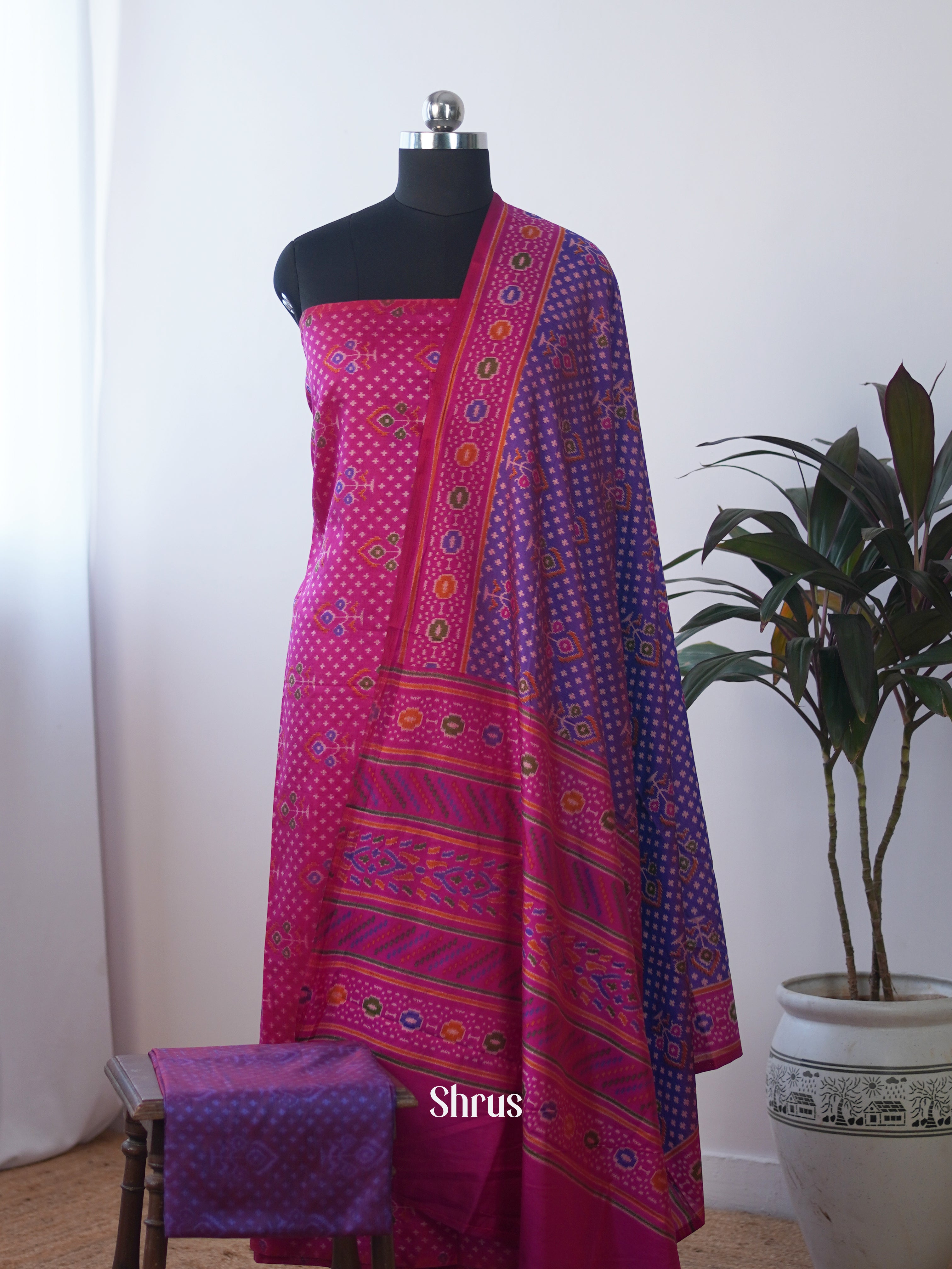 Pink & Purple - semi patola salwar - Shop on Shrus.com