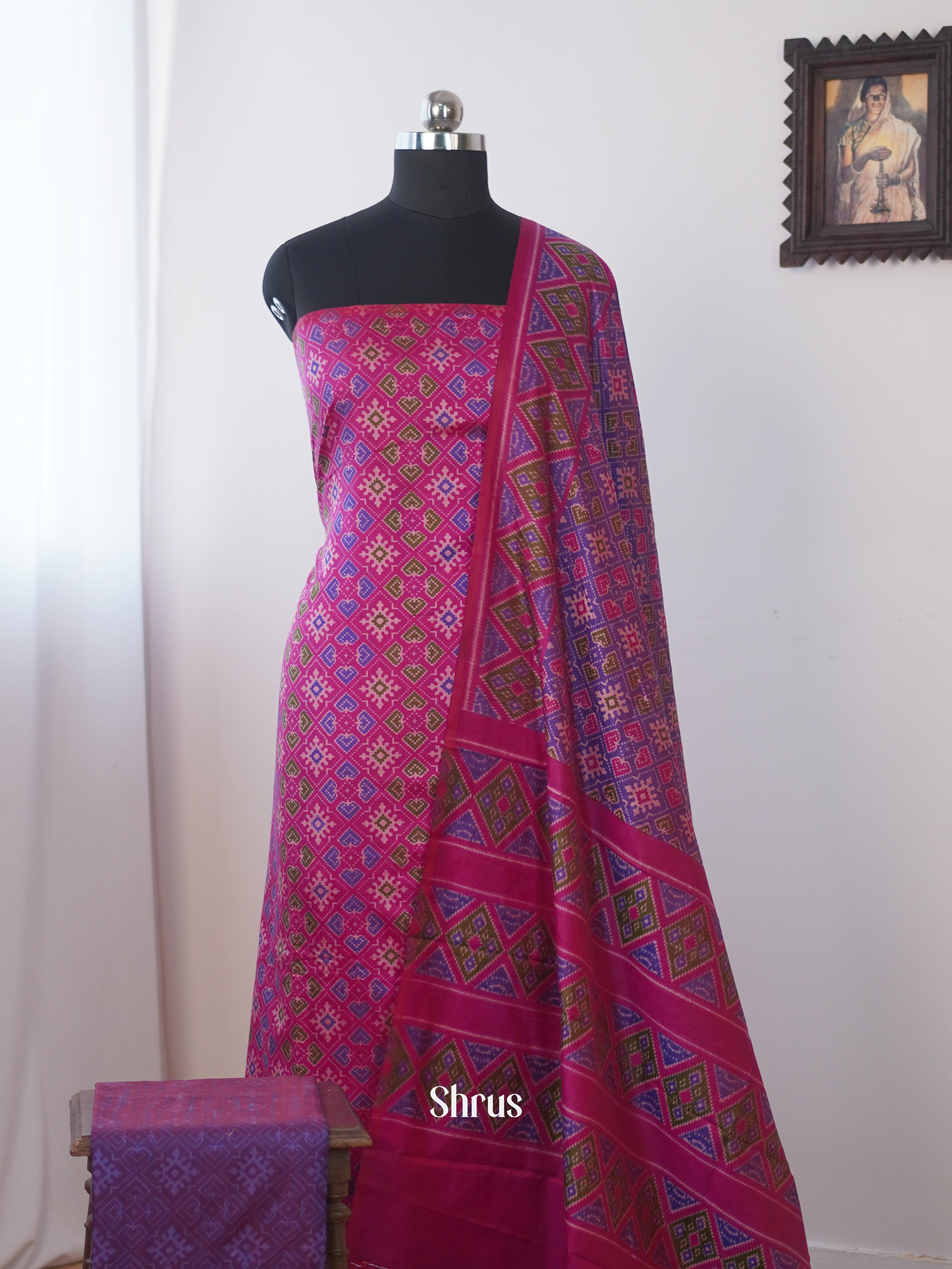 Pink & Purple - semi patola salwar - Shop on Shrus.com
