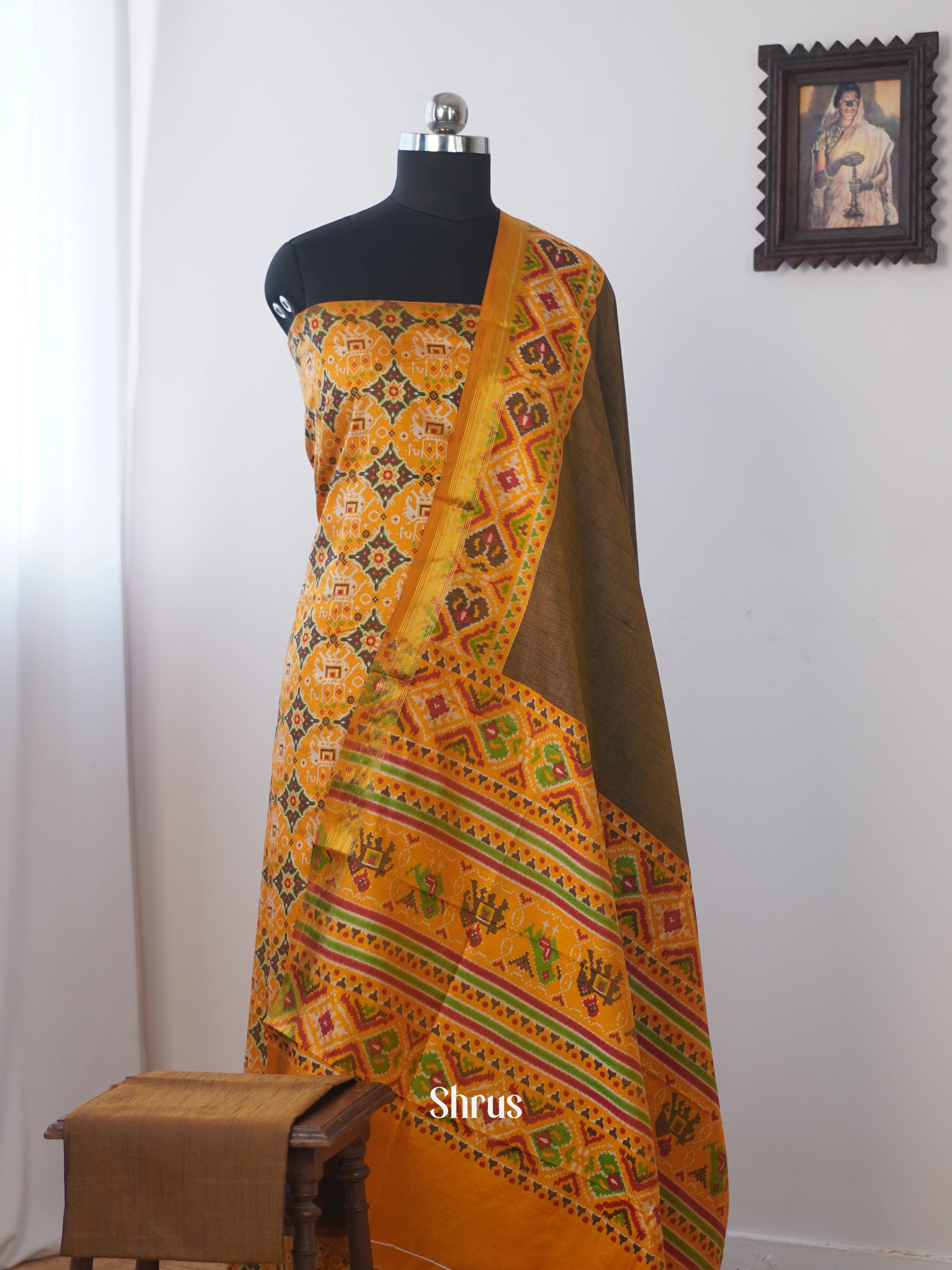 Mustard & Green - semi patola salwar - Shop on Shrus.com