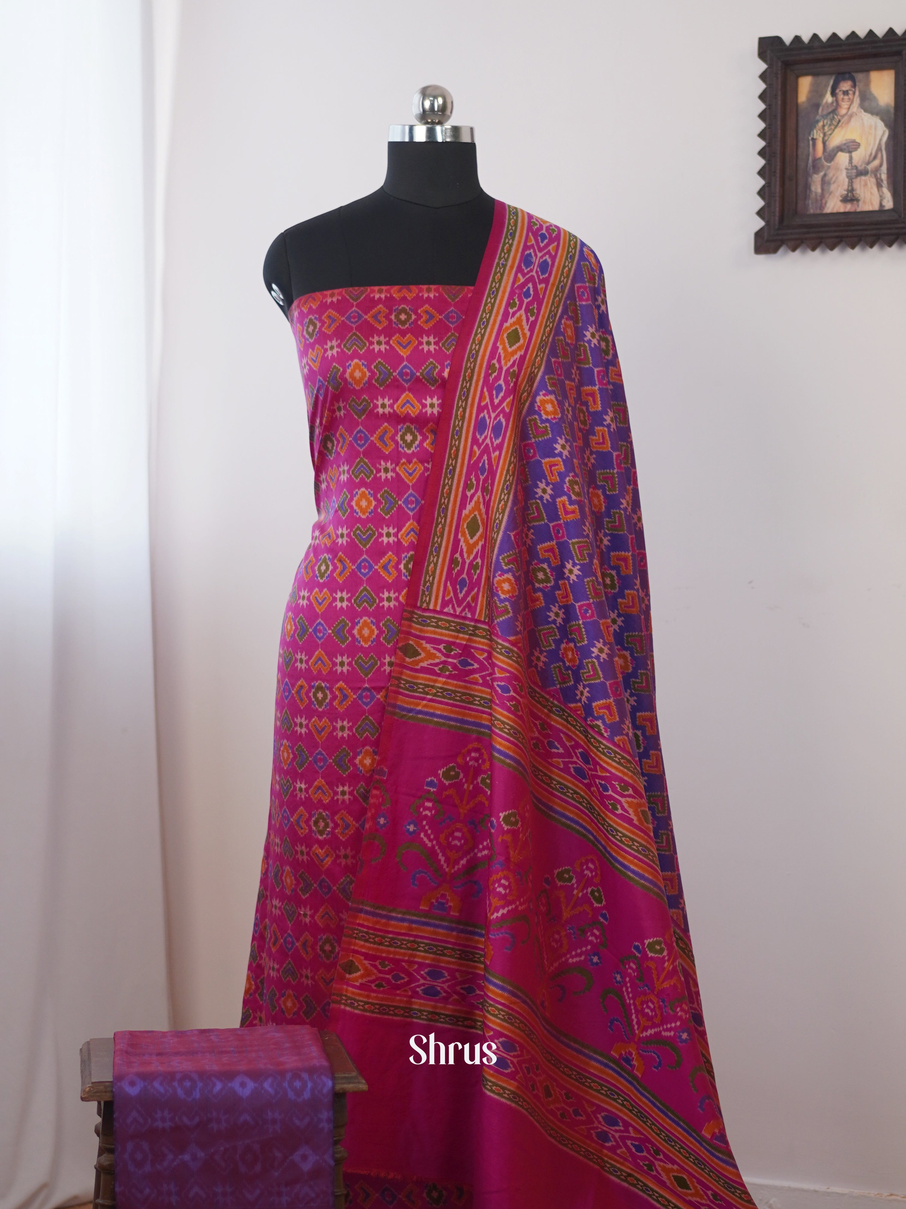 Pink & Purple - semi patola salwar - Shop on Shrus.com