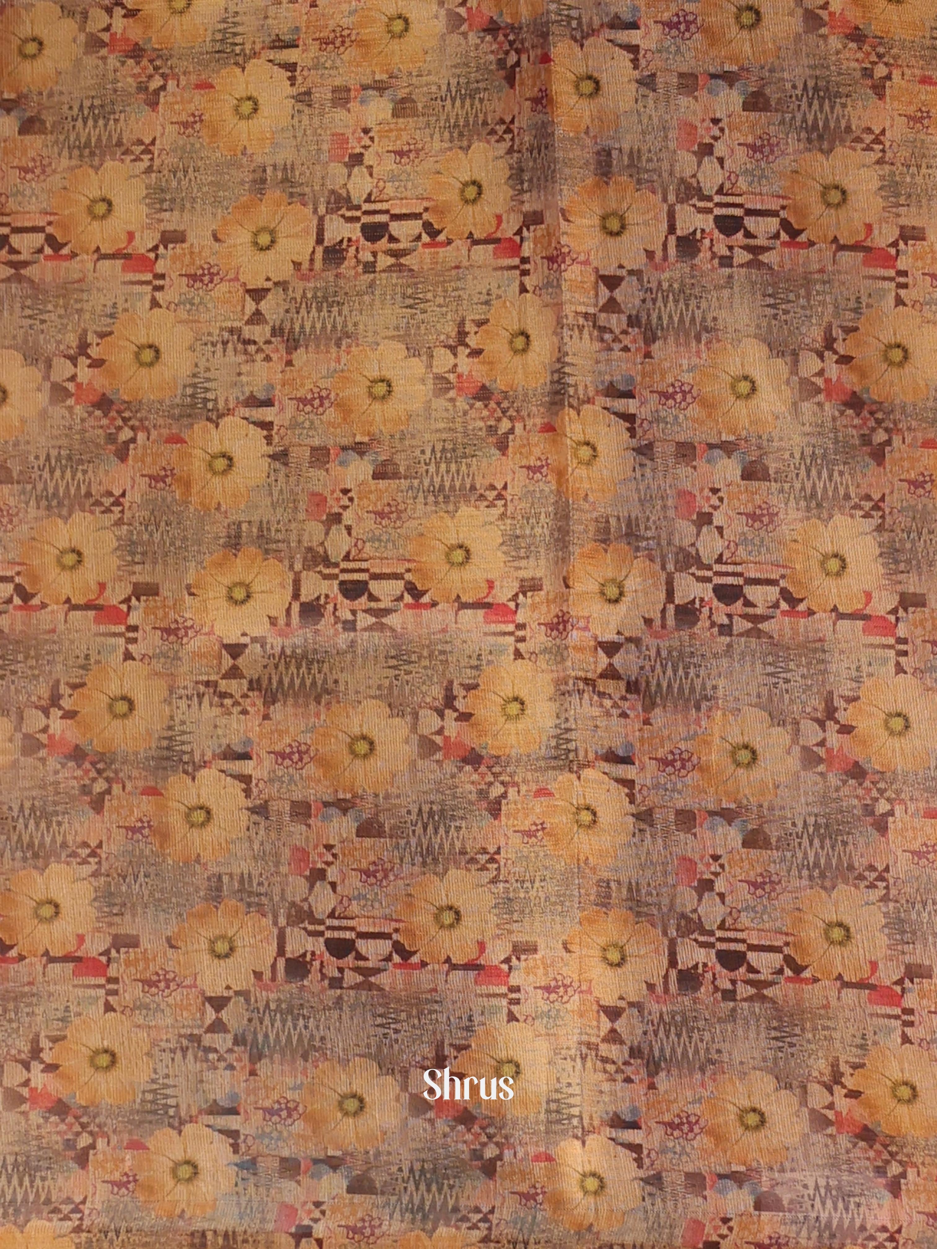 Gold & Mustard - Semi Jute Saree - Shop on Shrus.com