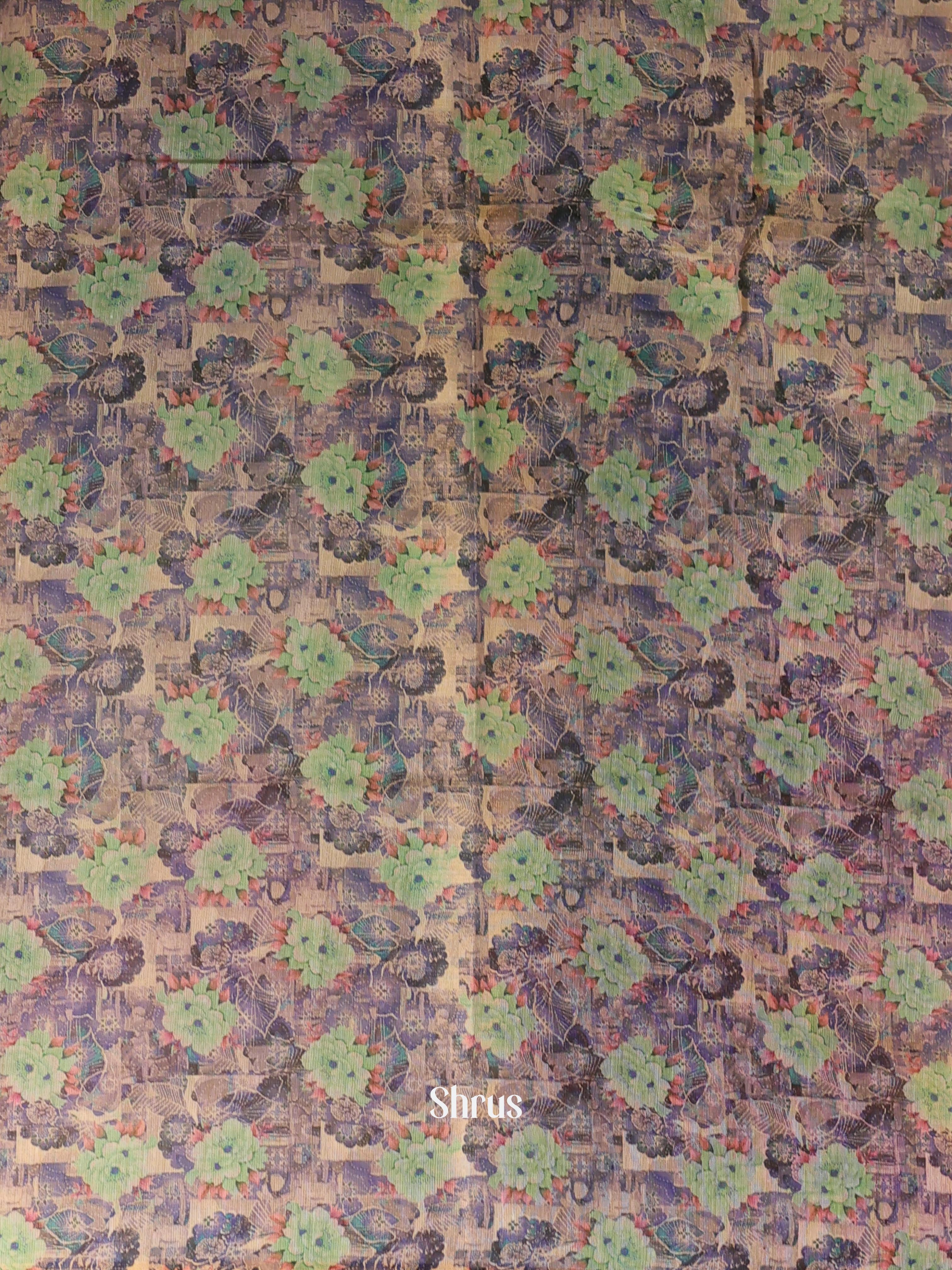 Gold & Green - Semi Jute Saree - Shop on Shrus.com