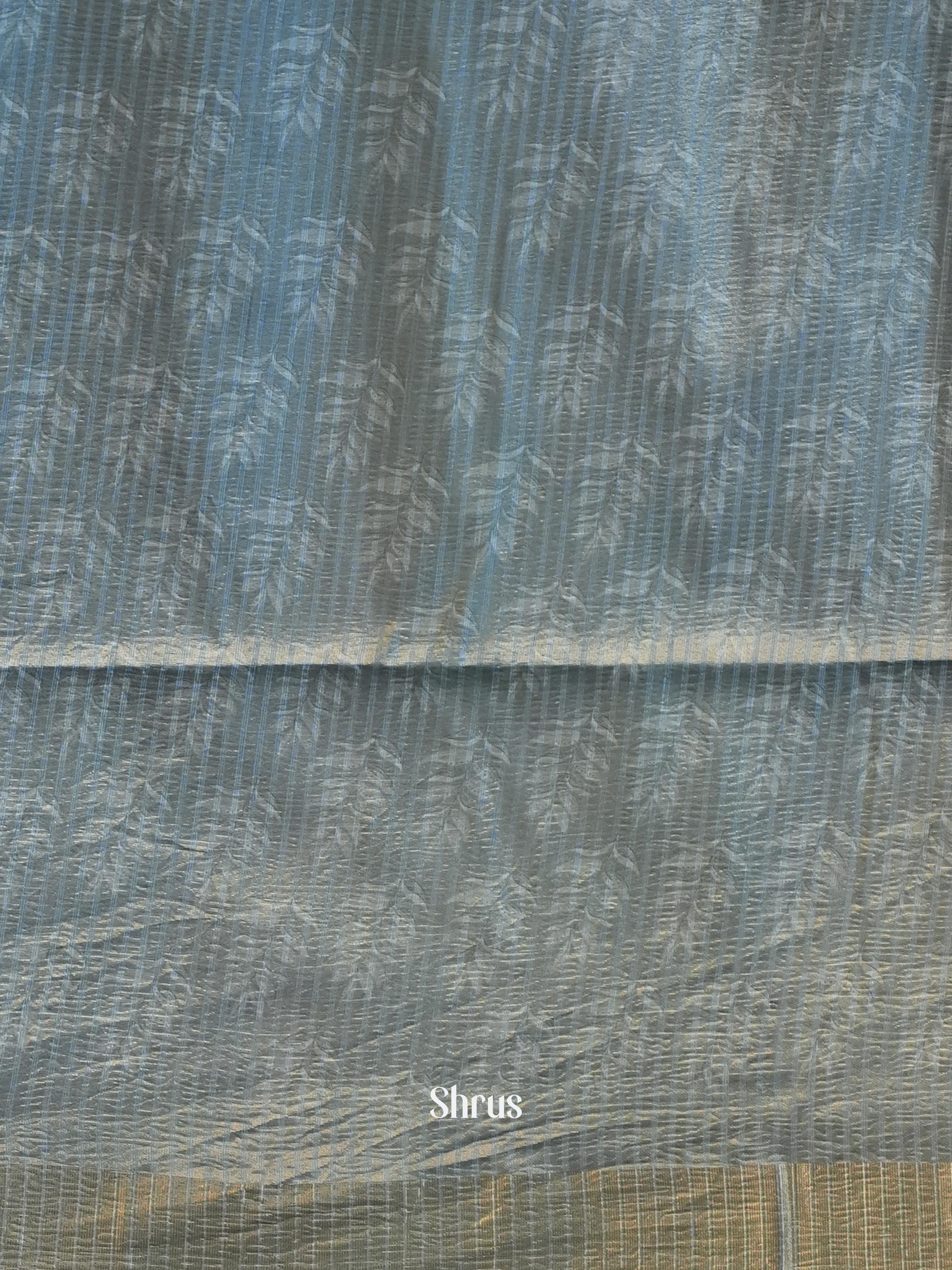 Green & Grey- Bamboo Silk Saree - Shop on Shrus.com