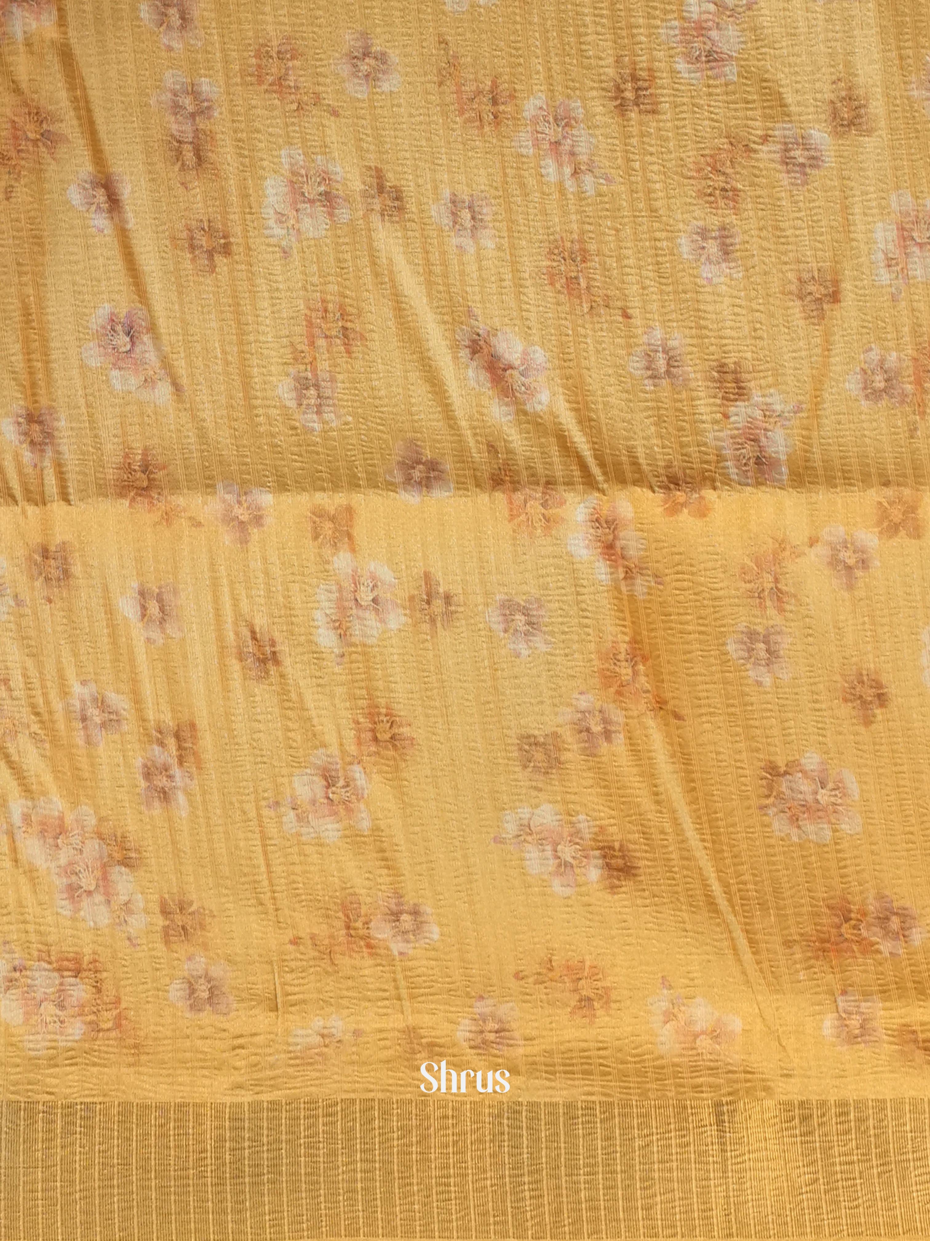 Golden Yellow- Bamboo Silk Saree - Shop on Shrus.com