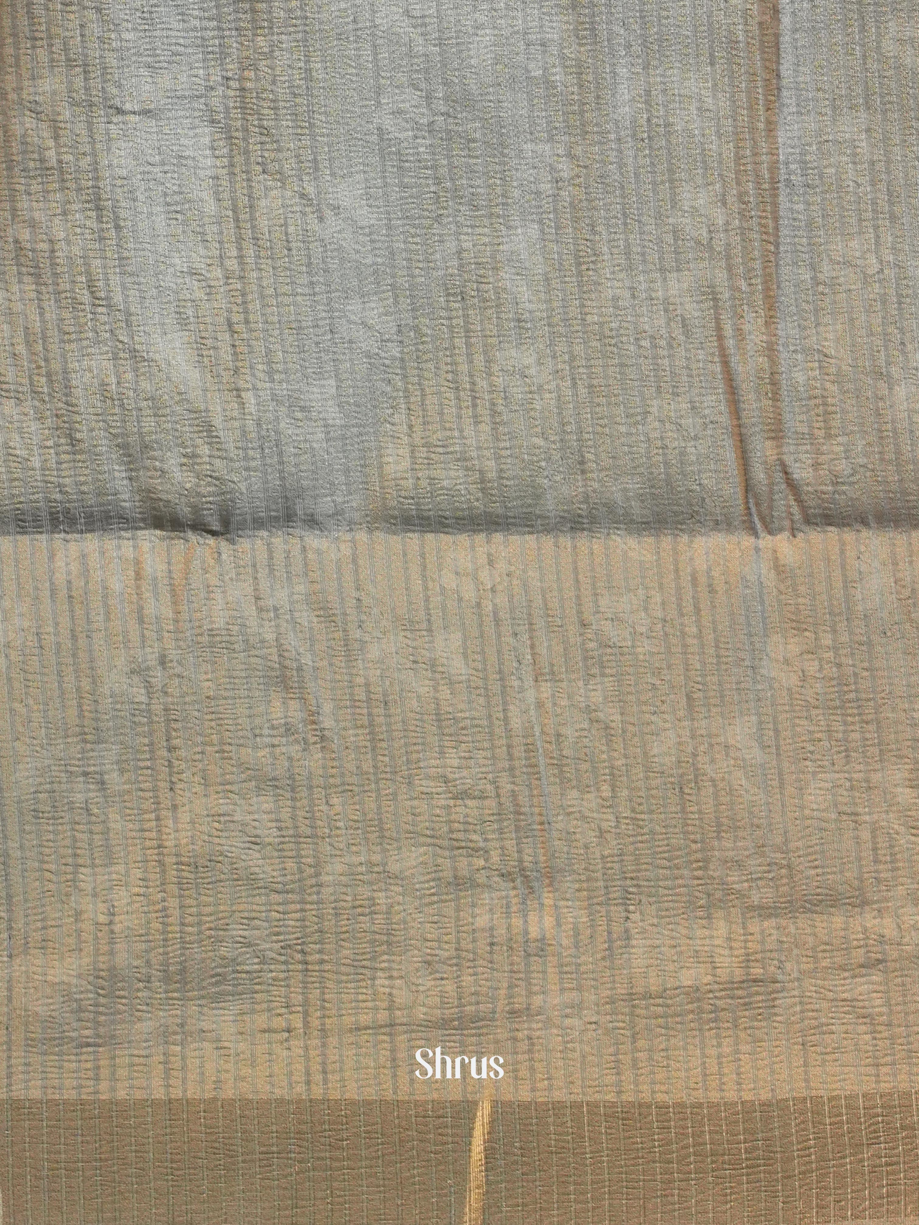 Green & Grey - Bamboo Silk Saree - Shop on Shrus.com
