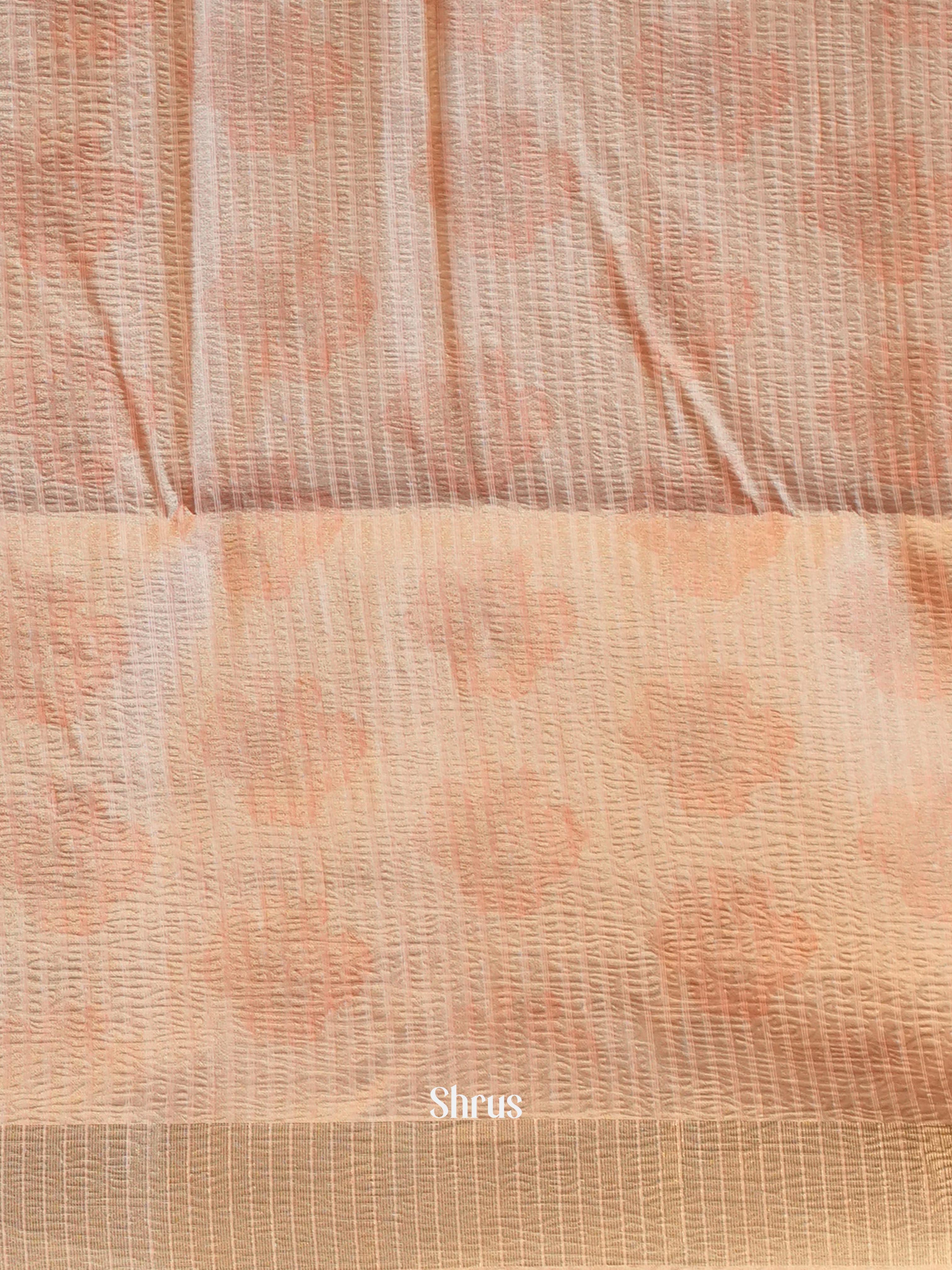 Cream- Bamboo Silk Saree - Shop on Shrus.com