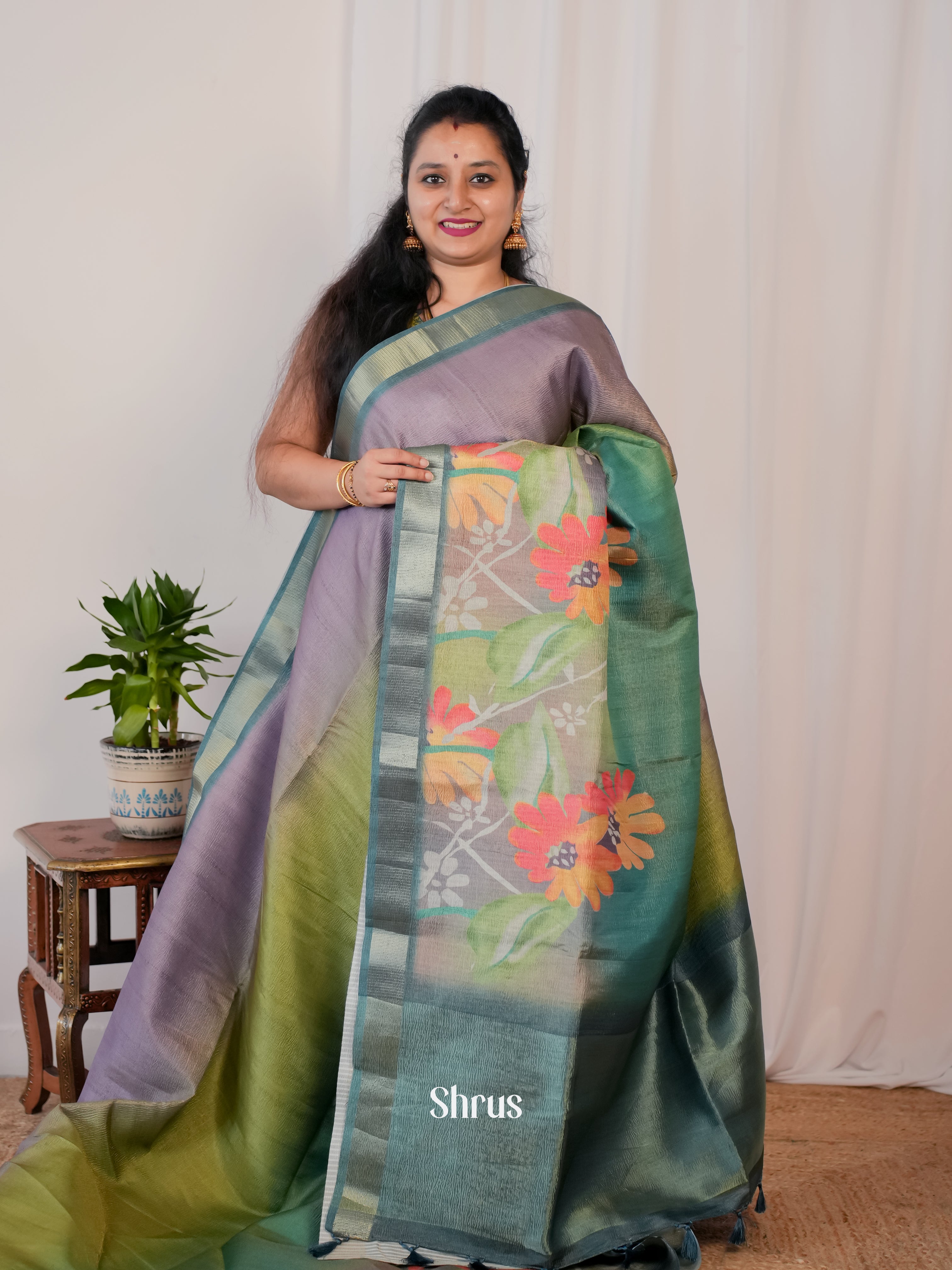CIS17306 - Bamboo silk Saree - Shop on Shrus.com