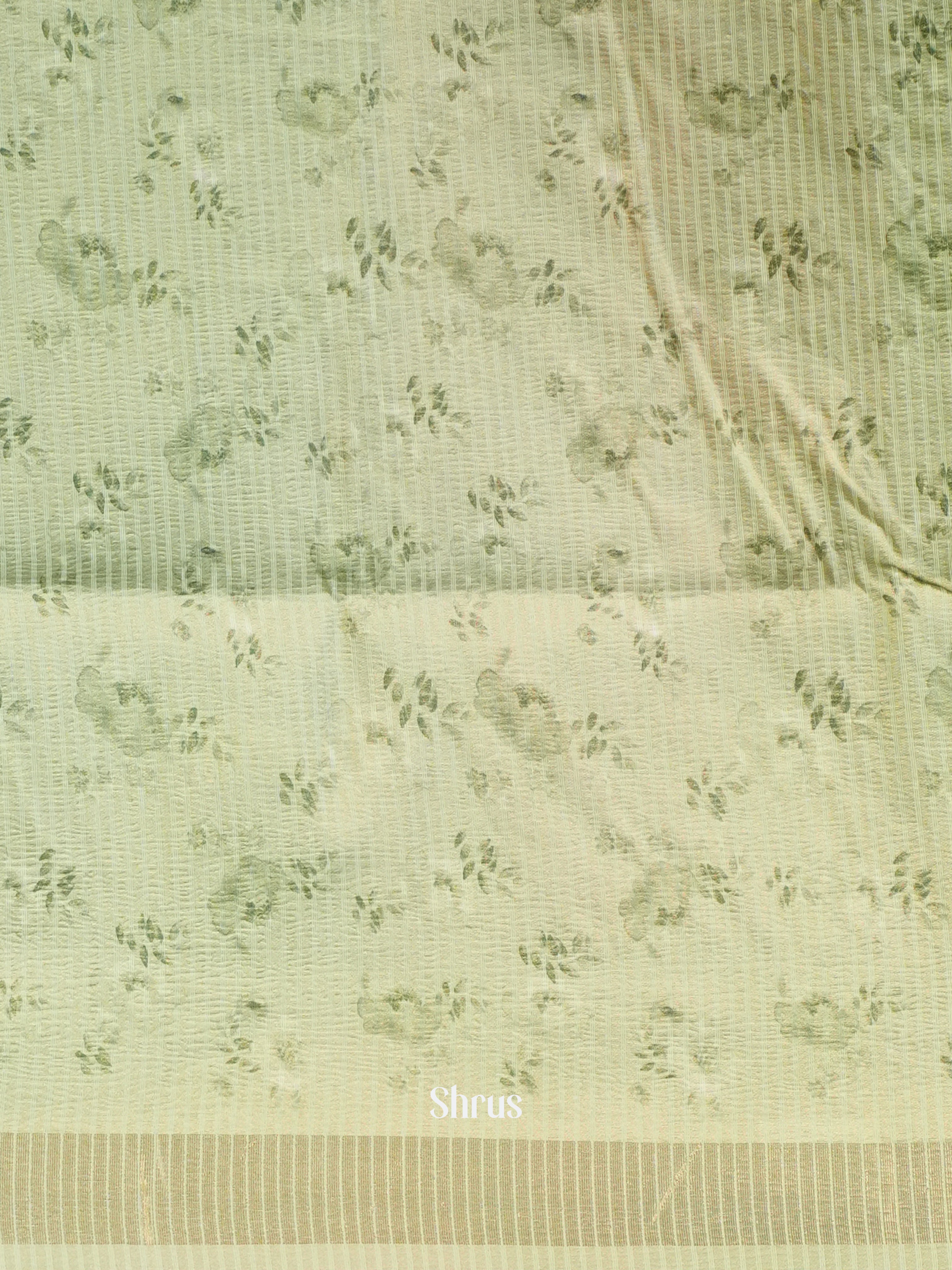Lite Green - Bamboo silk Saree - Shop on Shrus.com