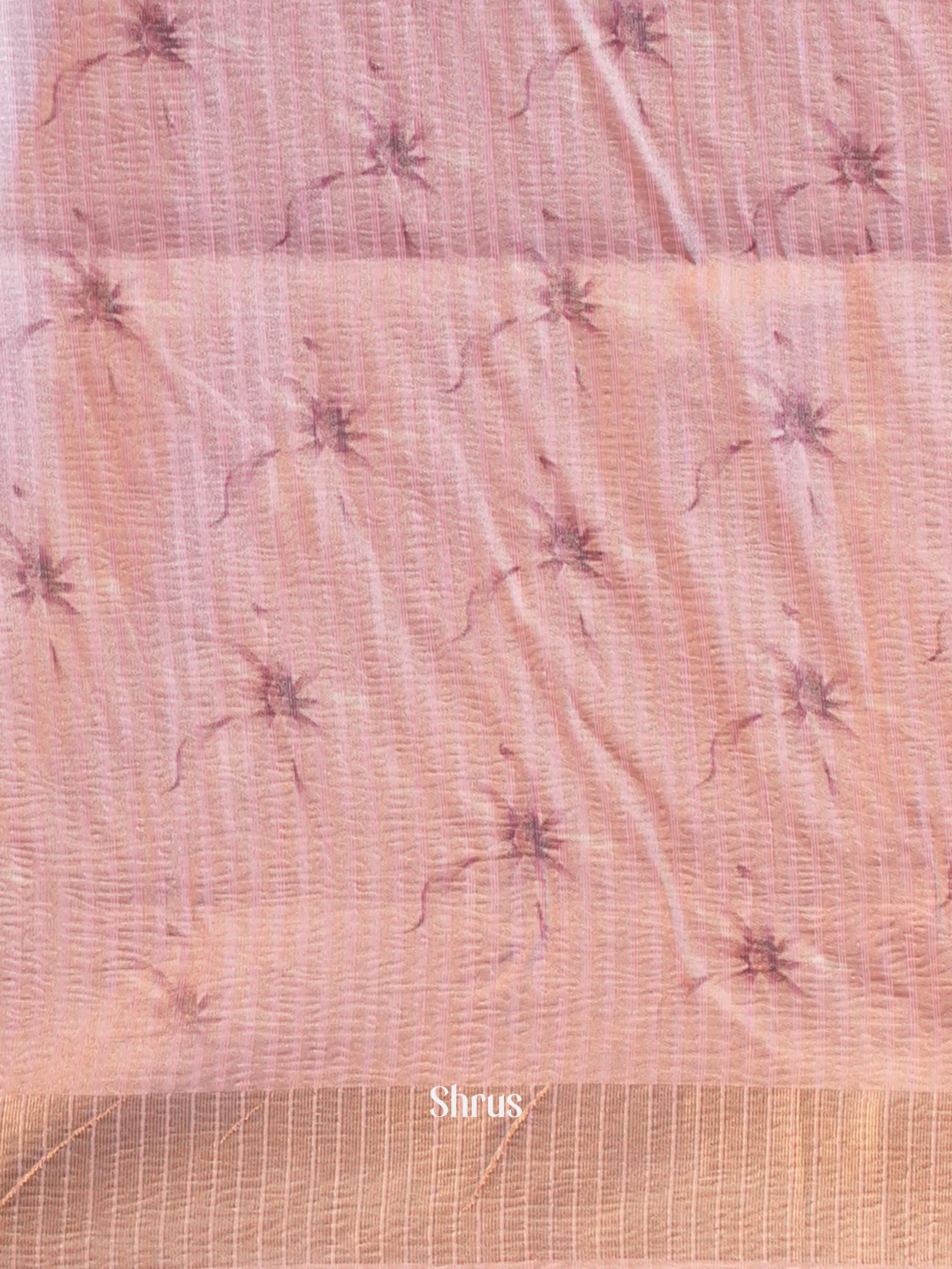 Pink - Bamboo Silk Saree - Shop on Shrus.com