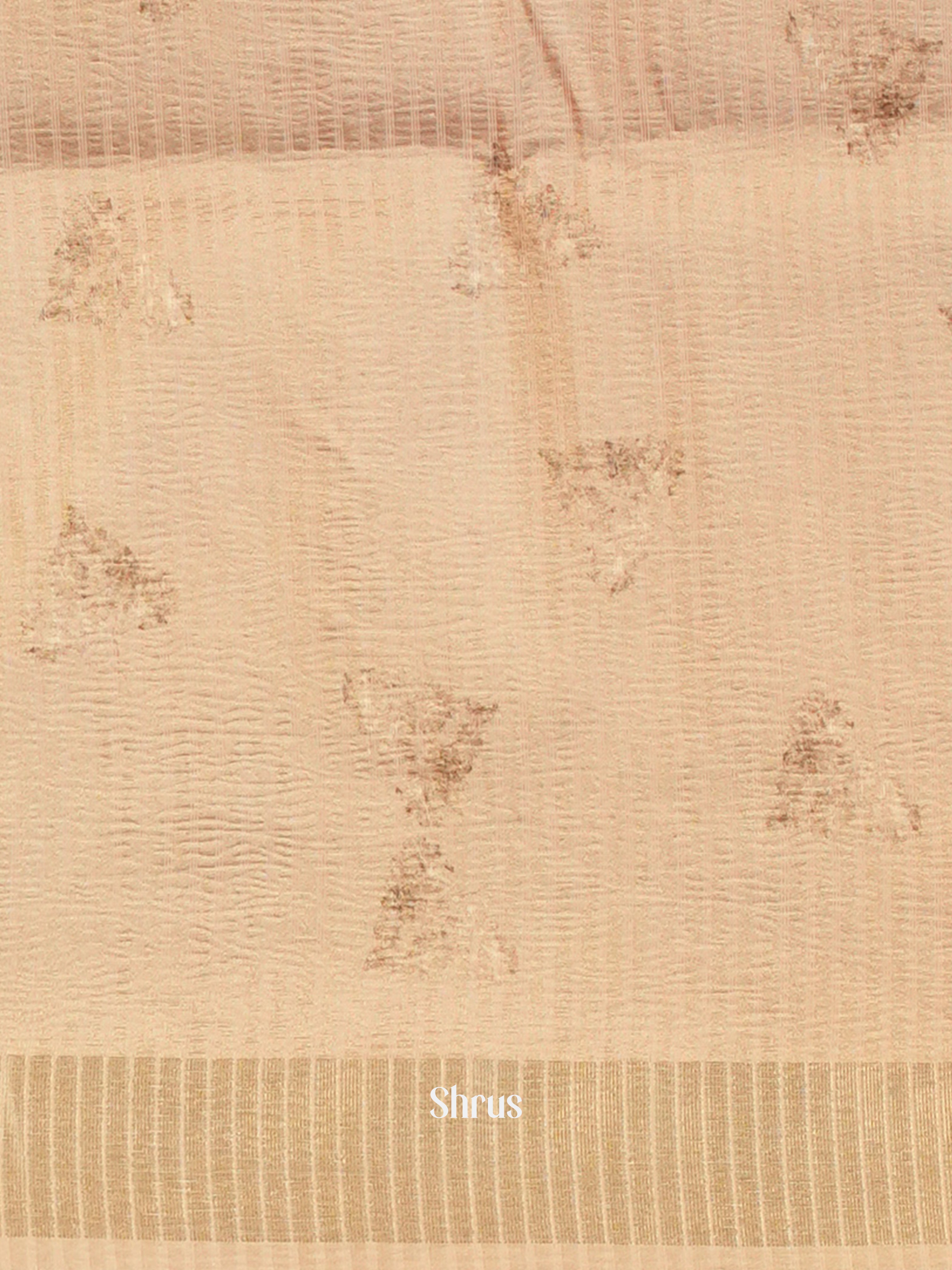 Light Beige - Bamboo silk Saree - Shop on Shrus.com