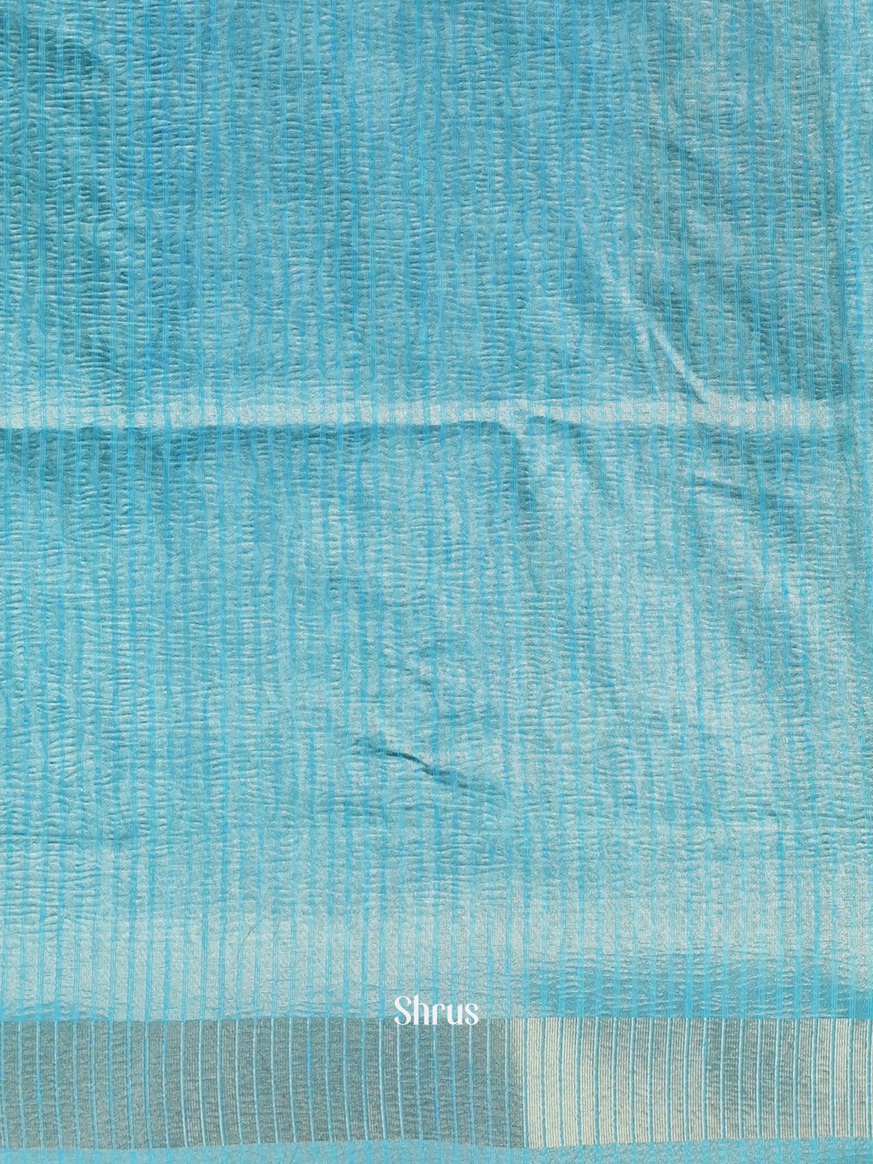 Blue- Bamboo silk Saree - Shop on Shrus.com