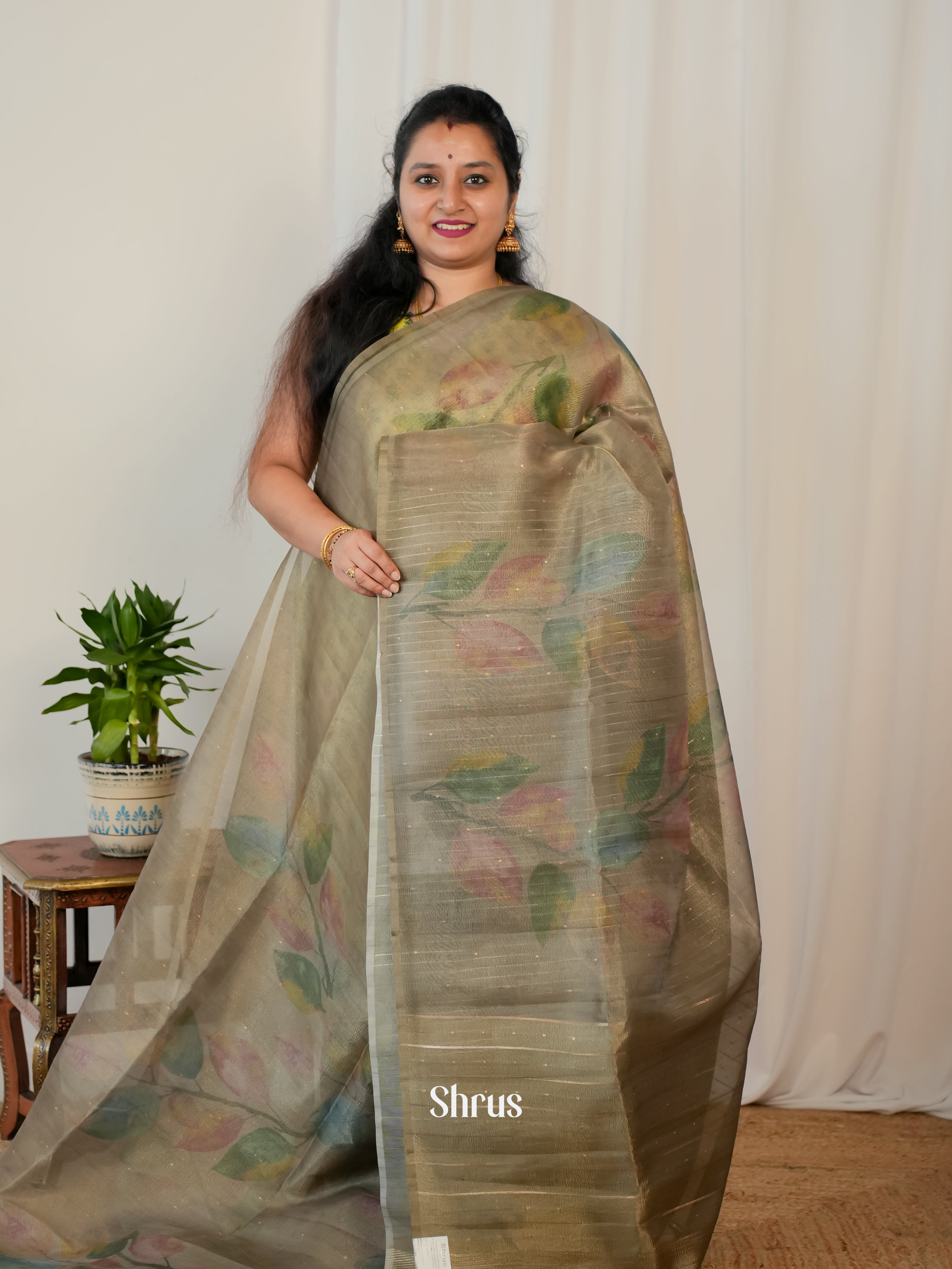 CIS17349- Bamboo silk Saree - Shop on Shrus.com