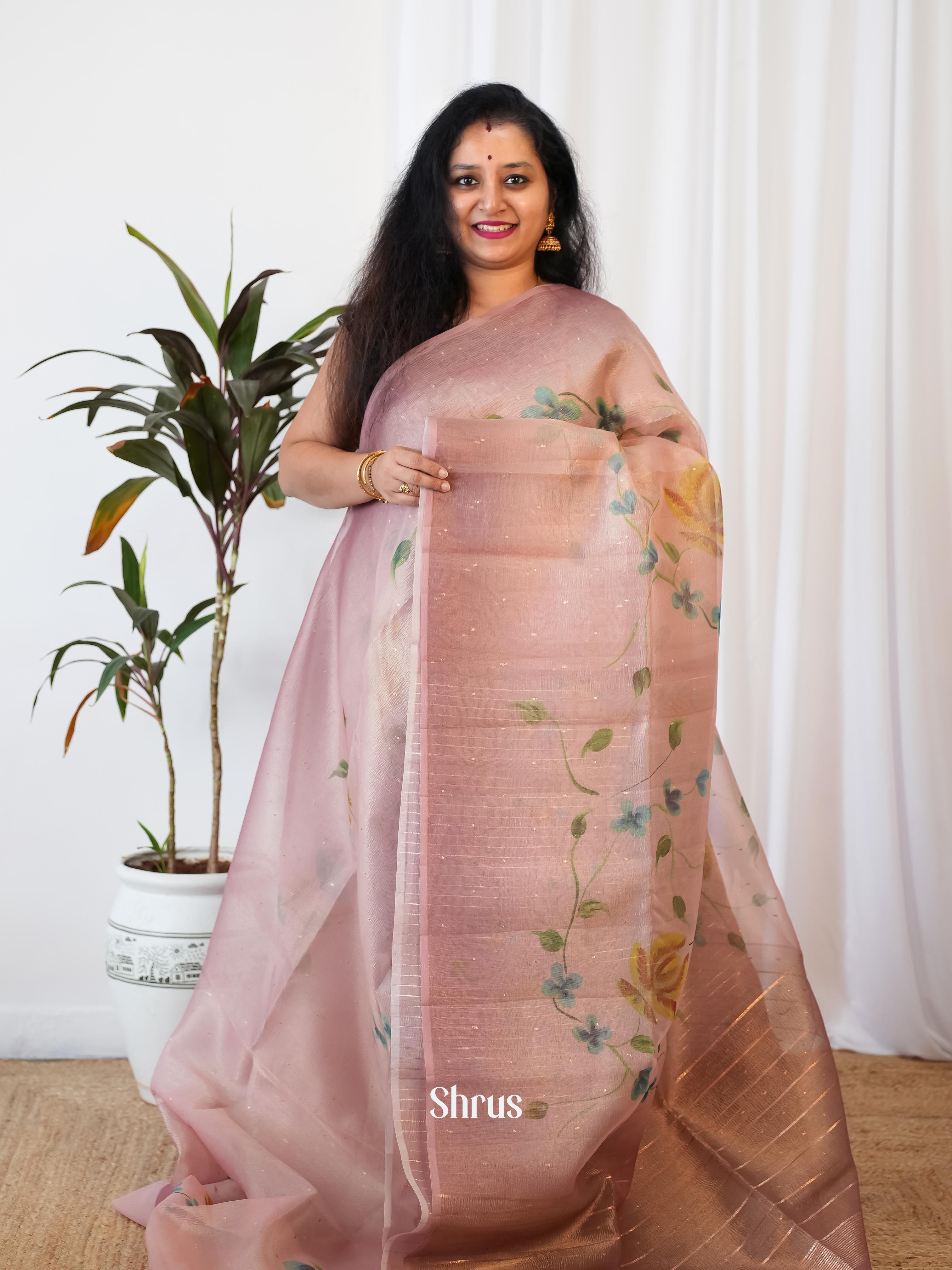 Purple - Bamboo Silk Saree - Shop on Shrus.com