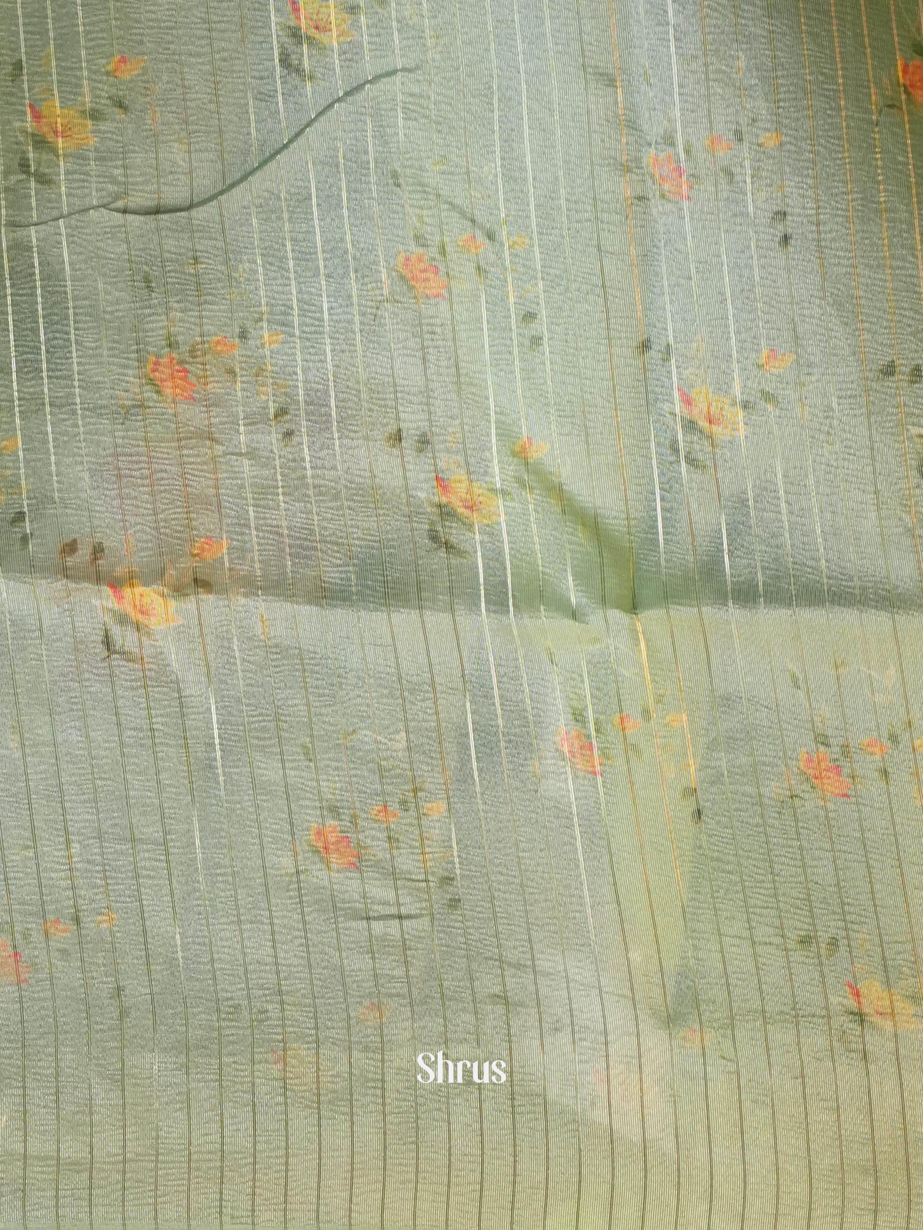 Green- Bamboo Silk Saree - Shop on Shrus.com