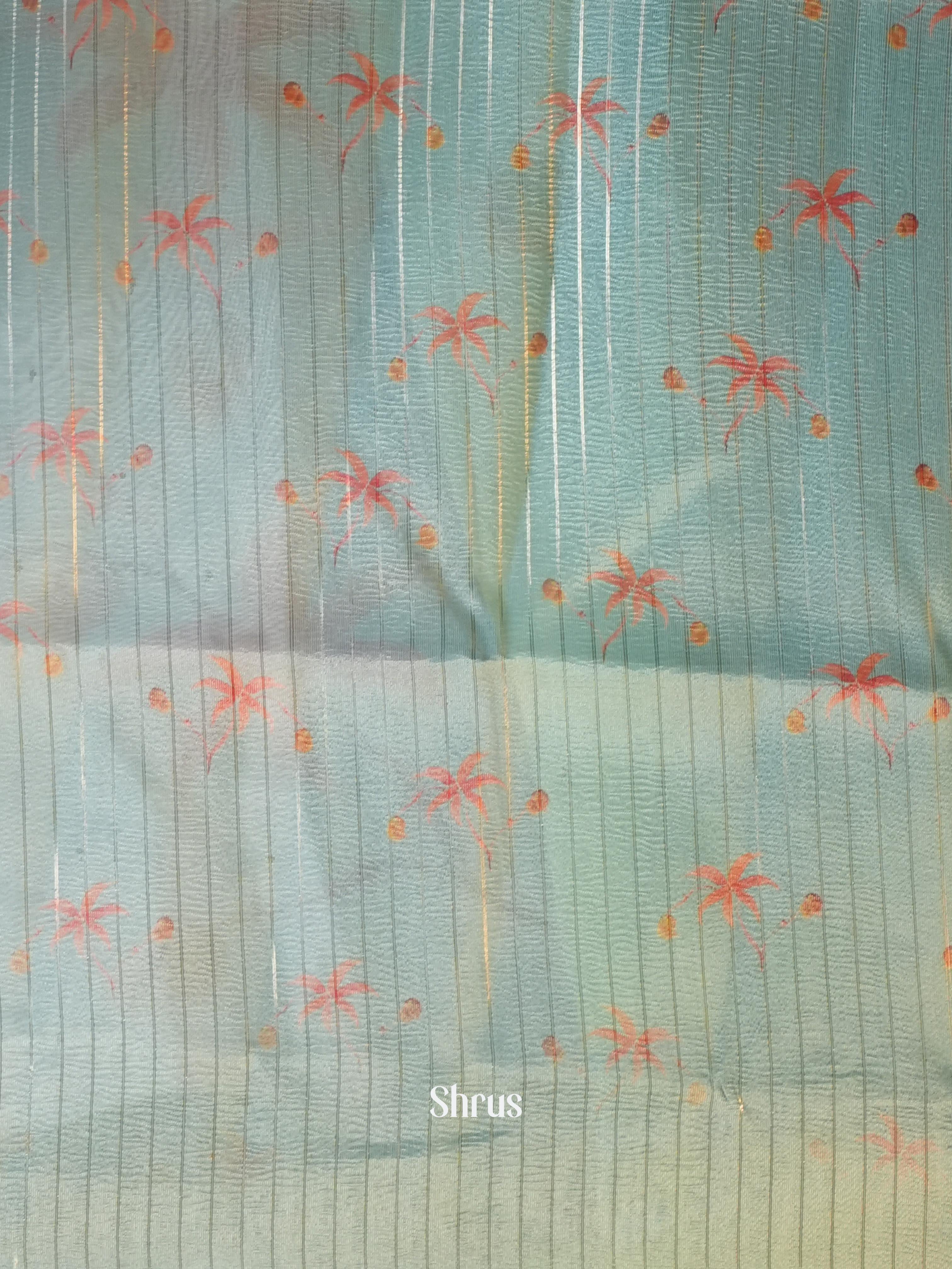 Lite Blue - Bamboo Silk Saree - Shop on Shrus.com