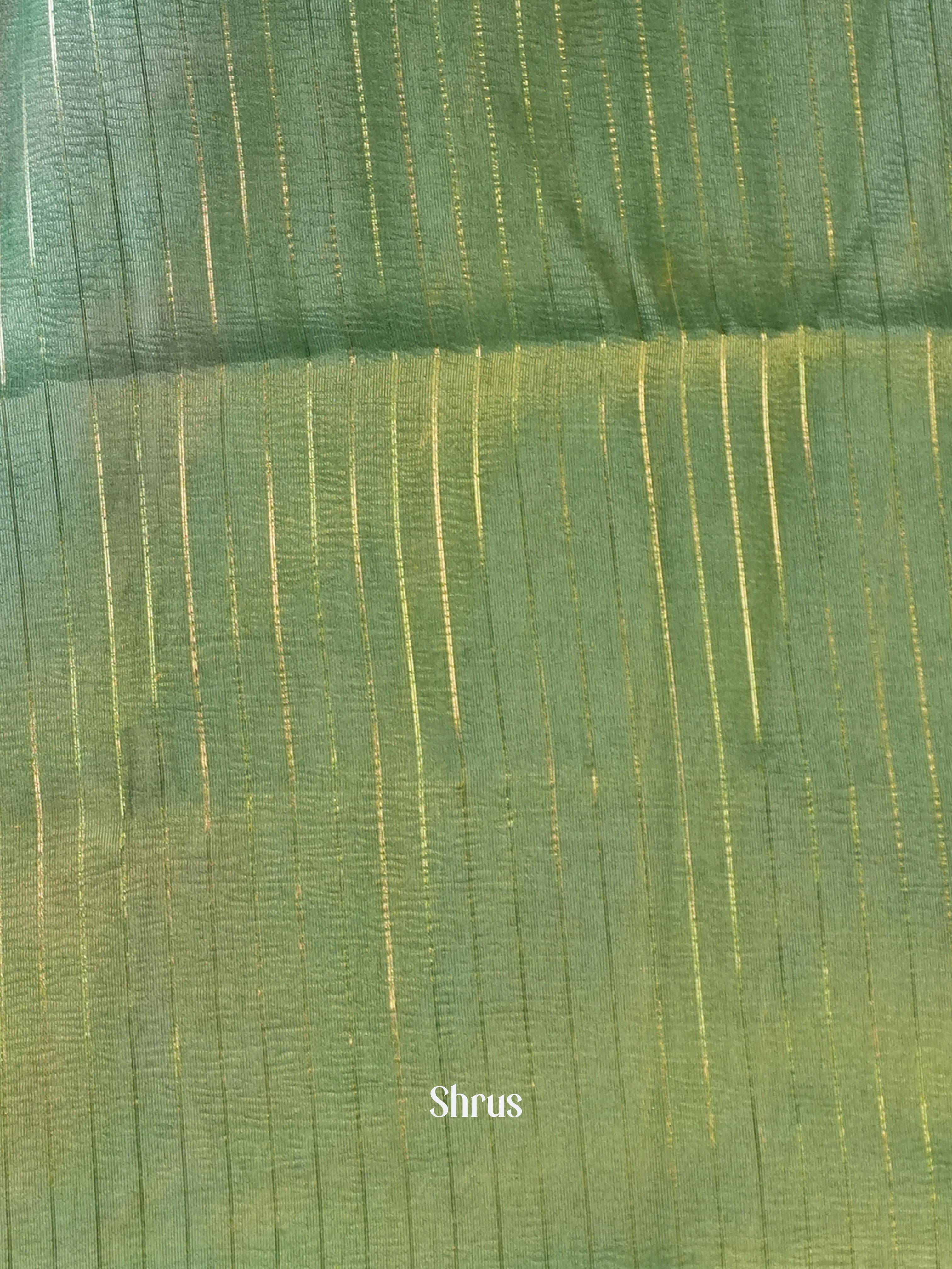 Green - Bamboo Silk Saree - Shop on Shrus.com