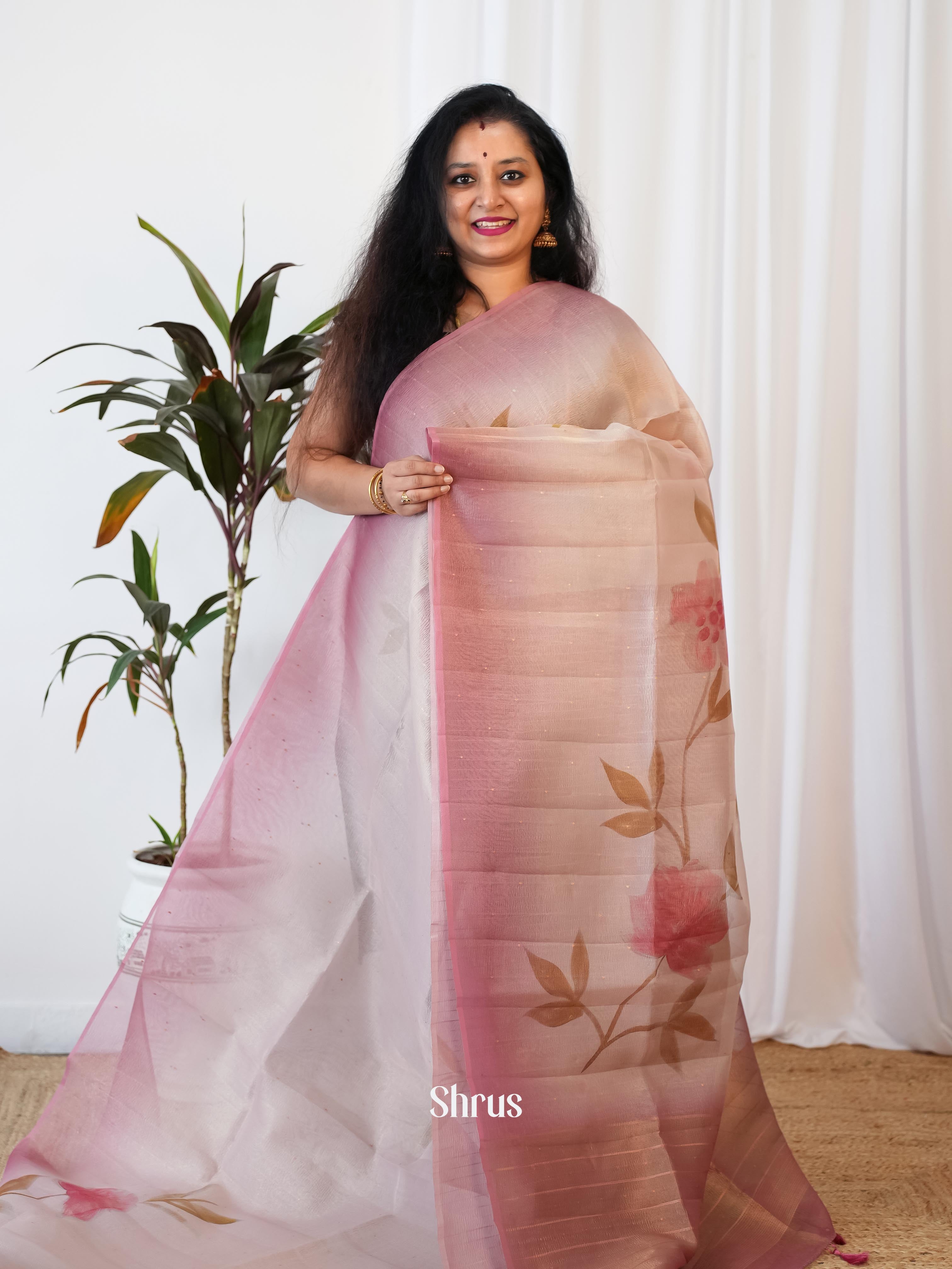 Purple - Bamboo Silk Saree - Shop on Shrus.com