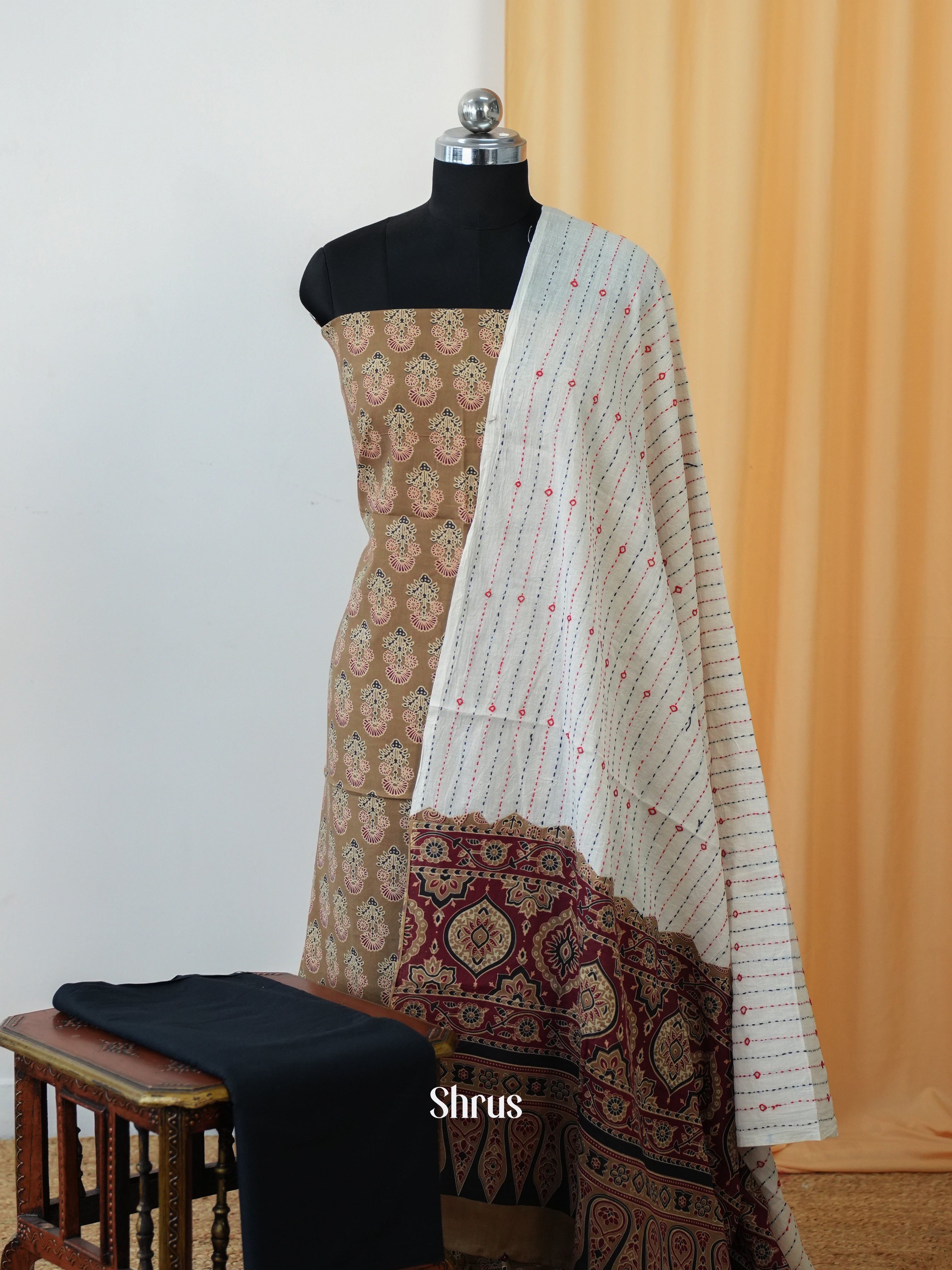 Brown & Black - Ajrakh Salwar - Shop on Shrus.com