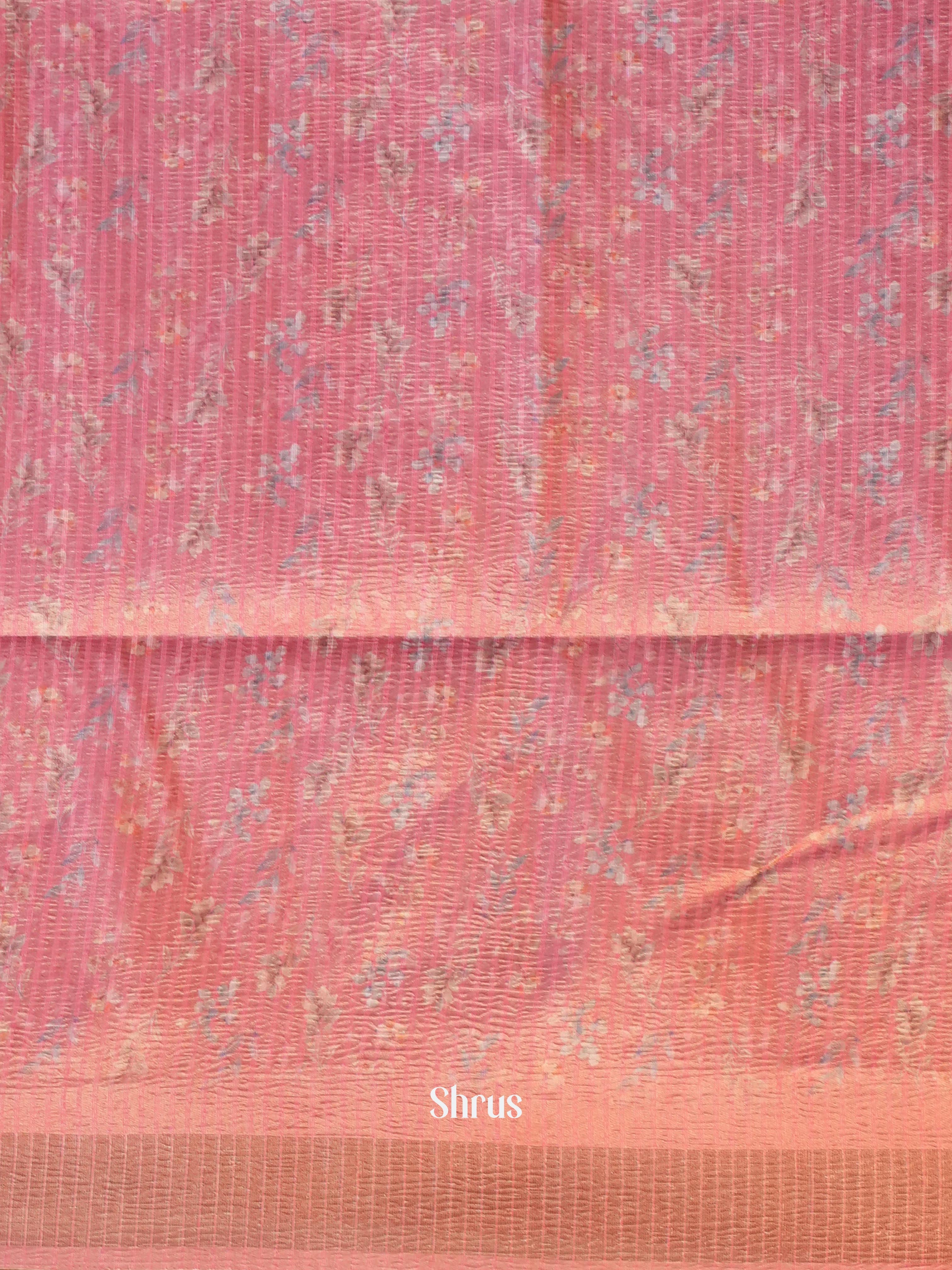 Grey & Pink - Bamboo Silk Saree - Shop on Shrus.com