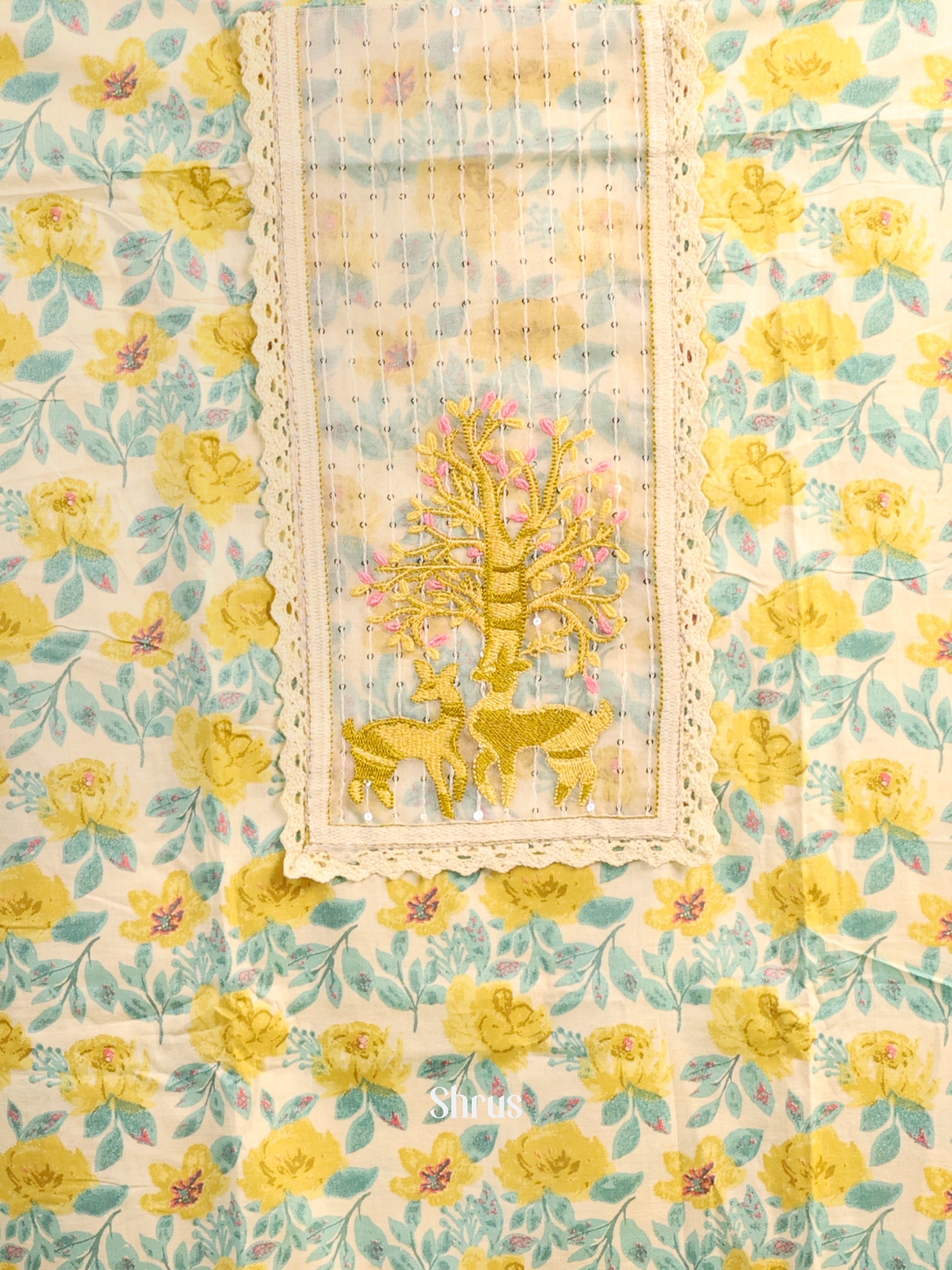 Yellow & Blue - Cotton salwar - Shop on Shrus.com