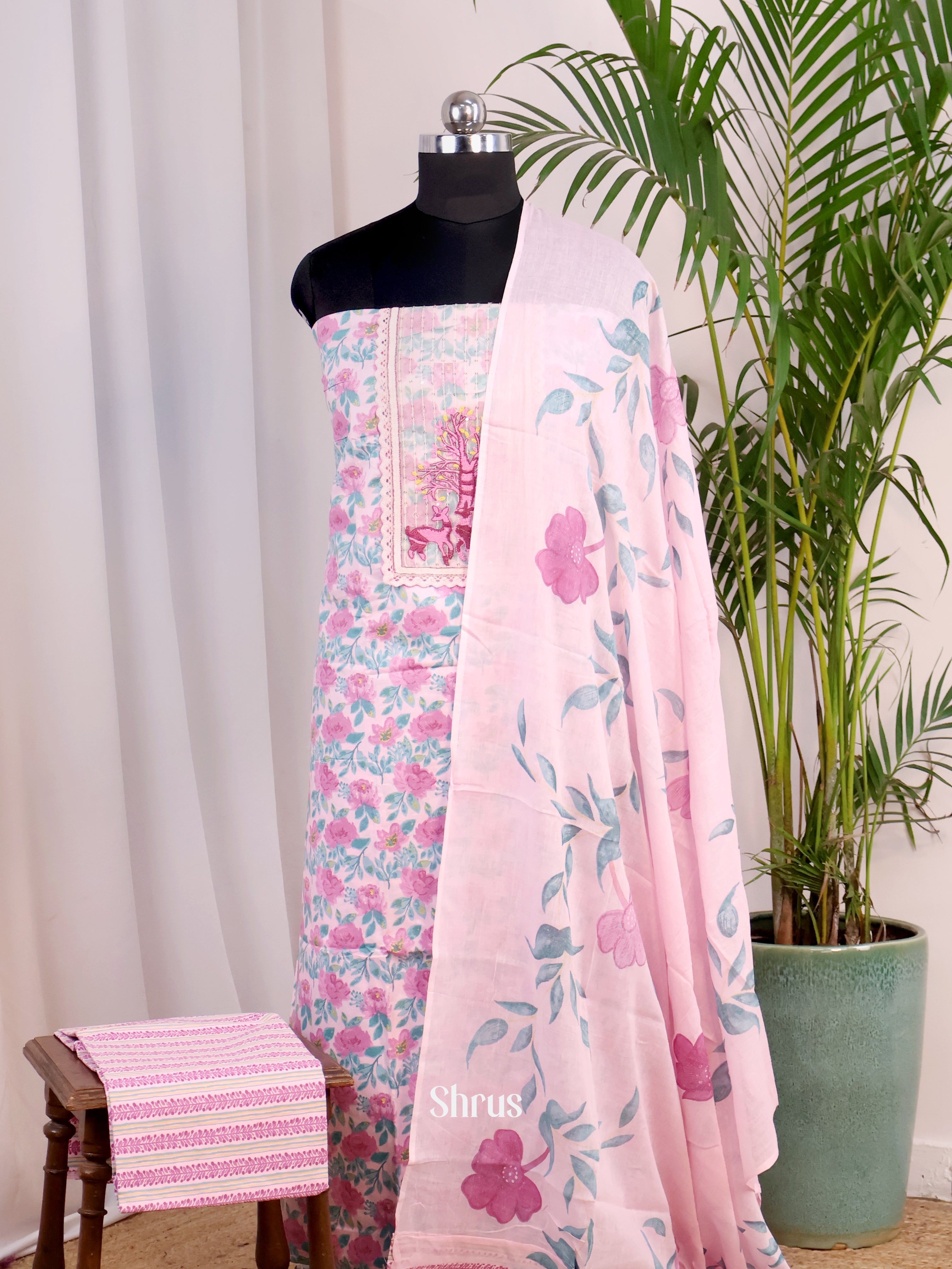 Pink - Cotton salwar - Shop on Shrus.com