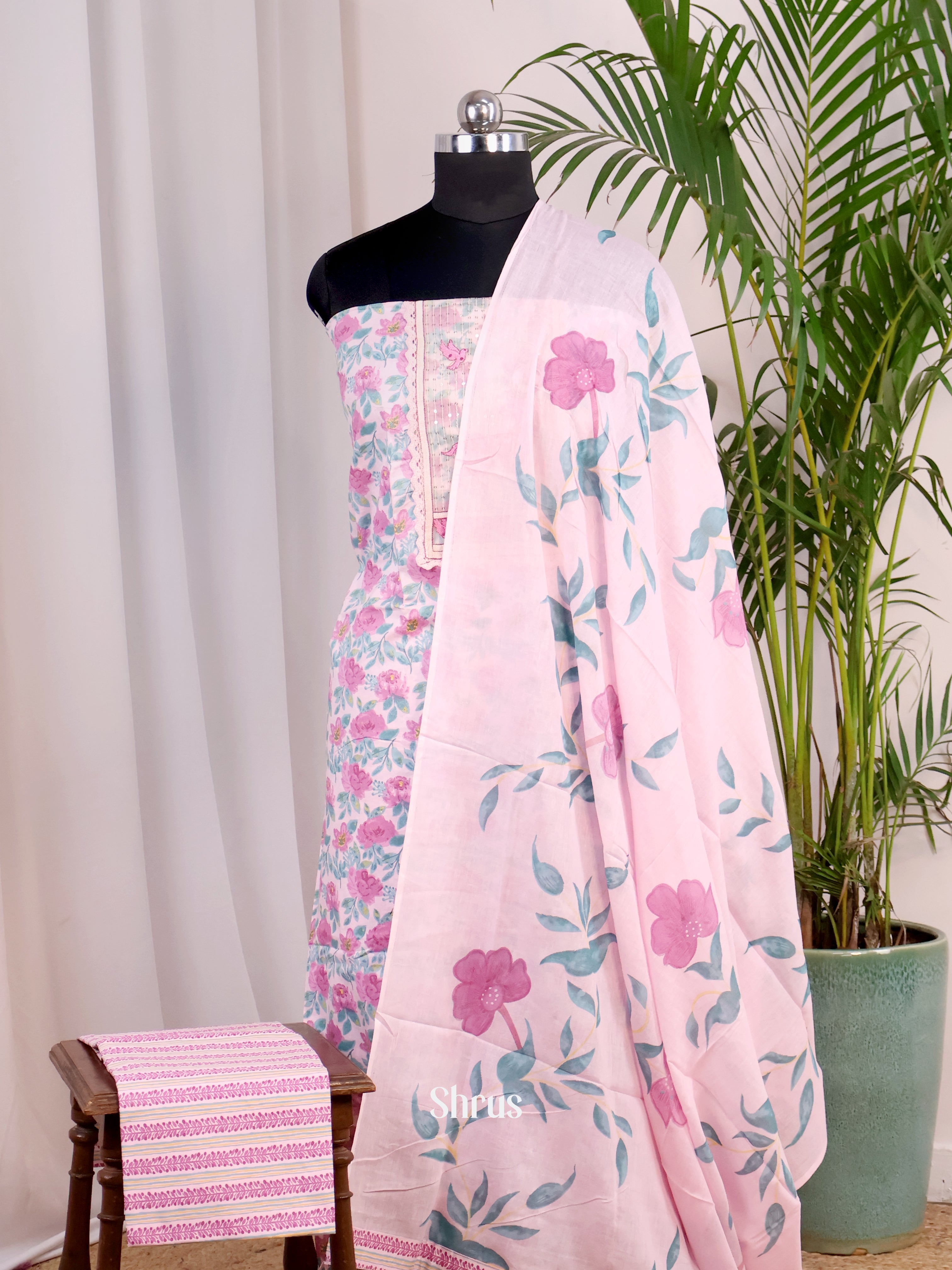 Pink -Cotton salwar - Shop on Shrus.com