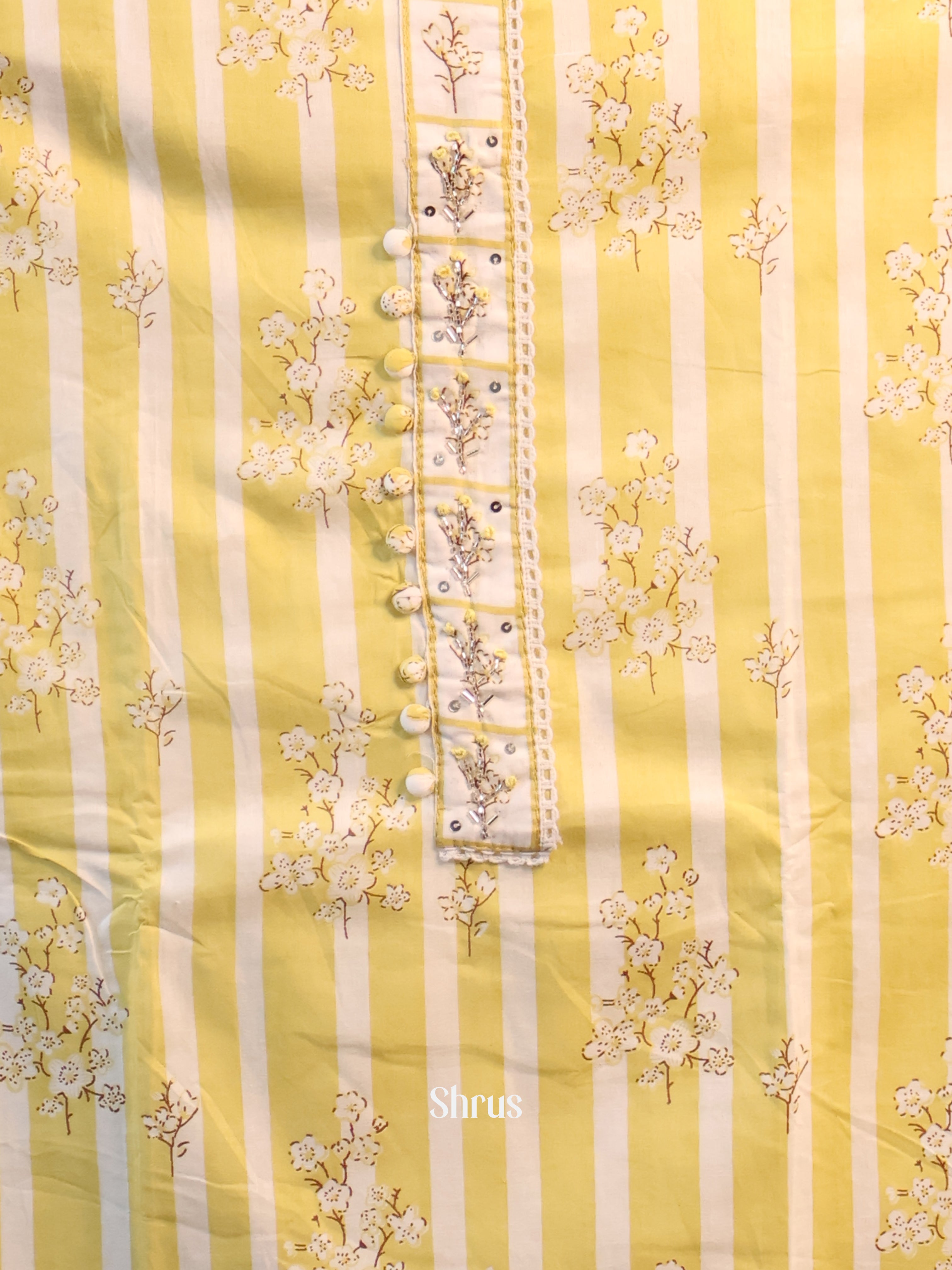 Yellow & Cream- Cotton salwar - Shop on Shrus.com