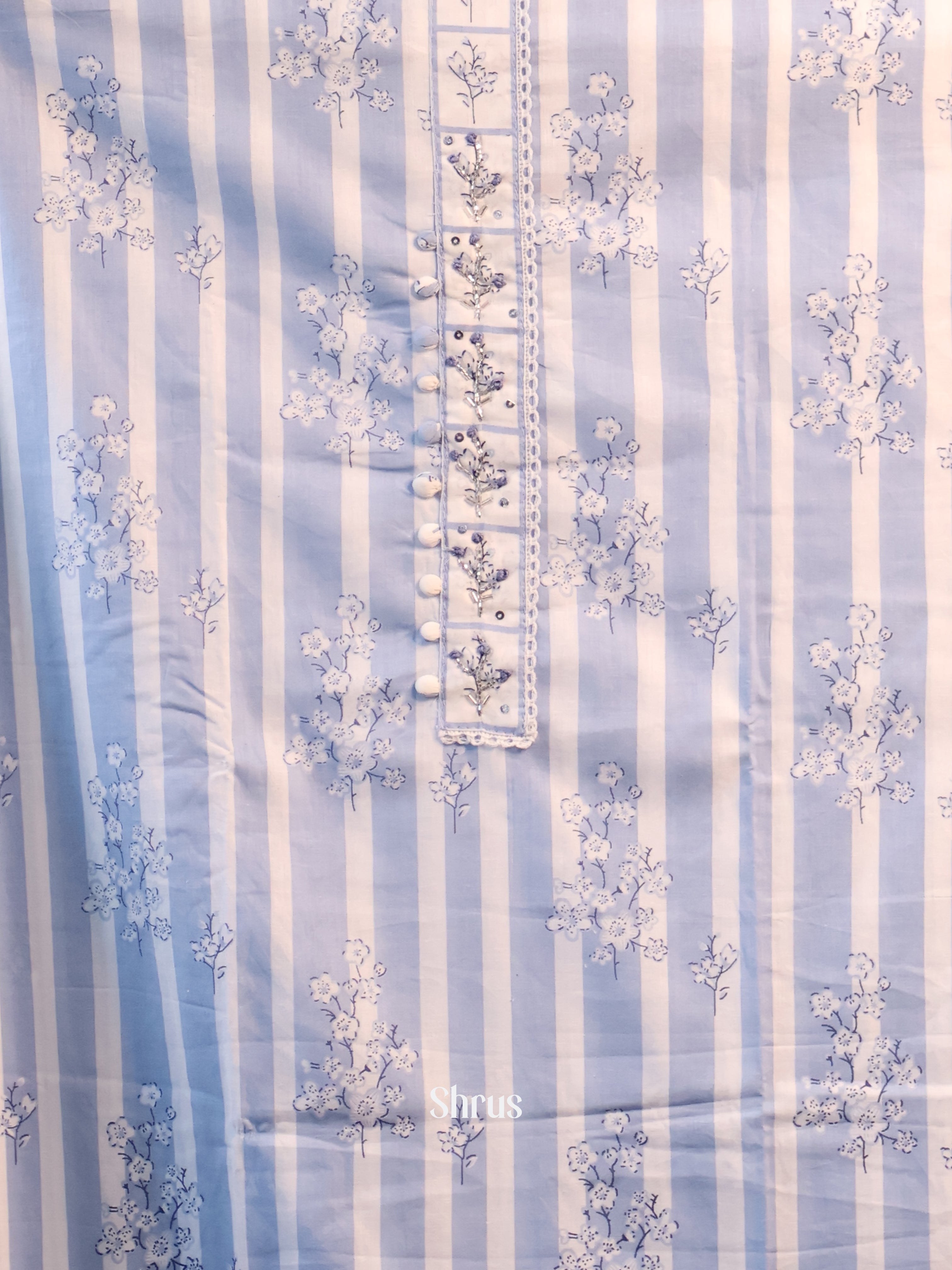 White & Blue - Cotton salwar - Shop on Shrus.com