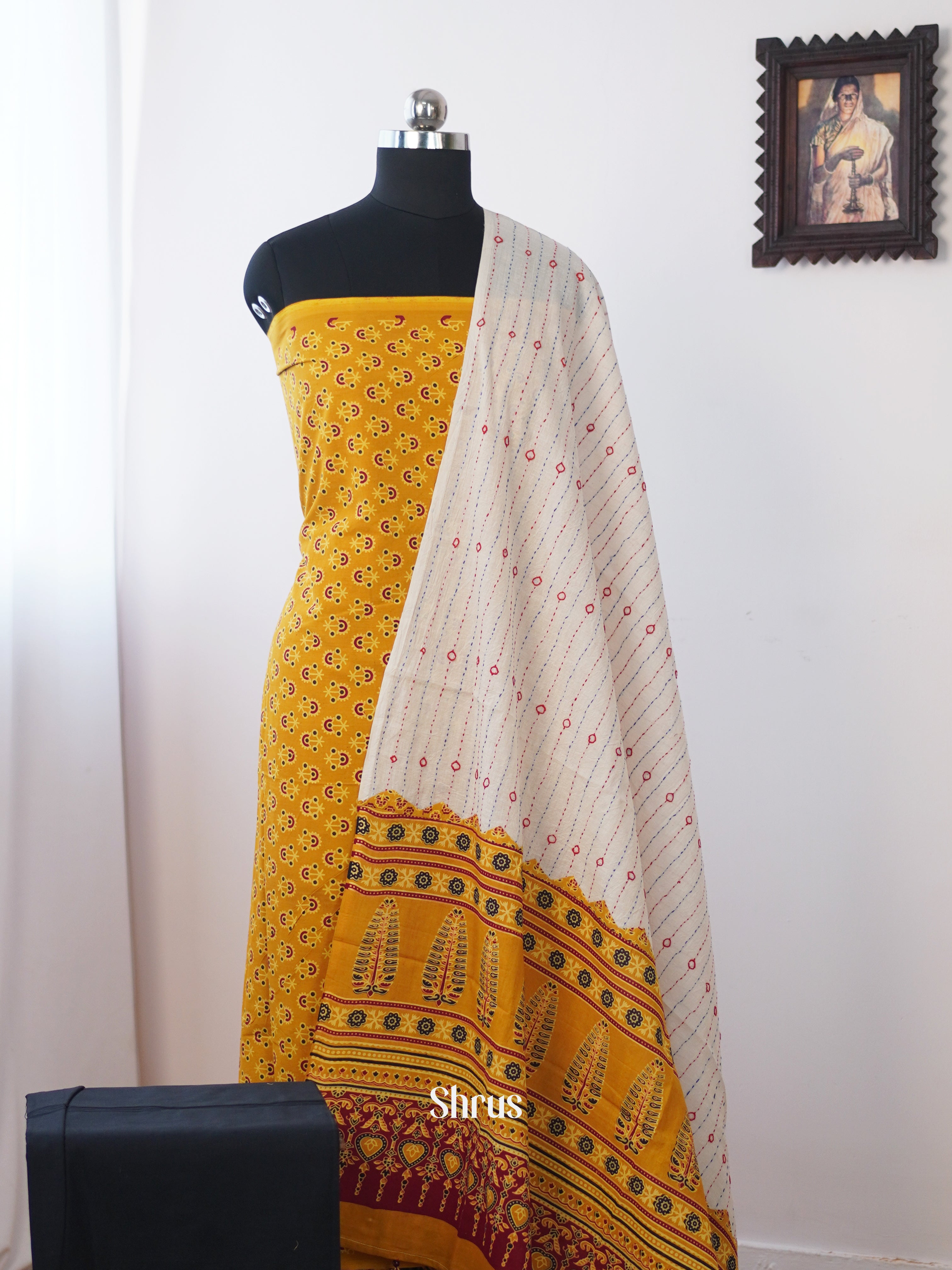Mustard & Black - Ajrakh Salwar - Shop on Shrus.com