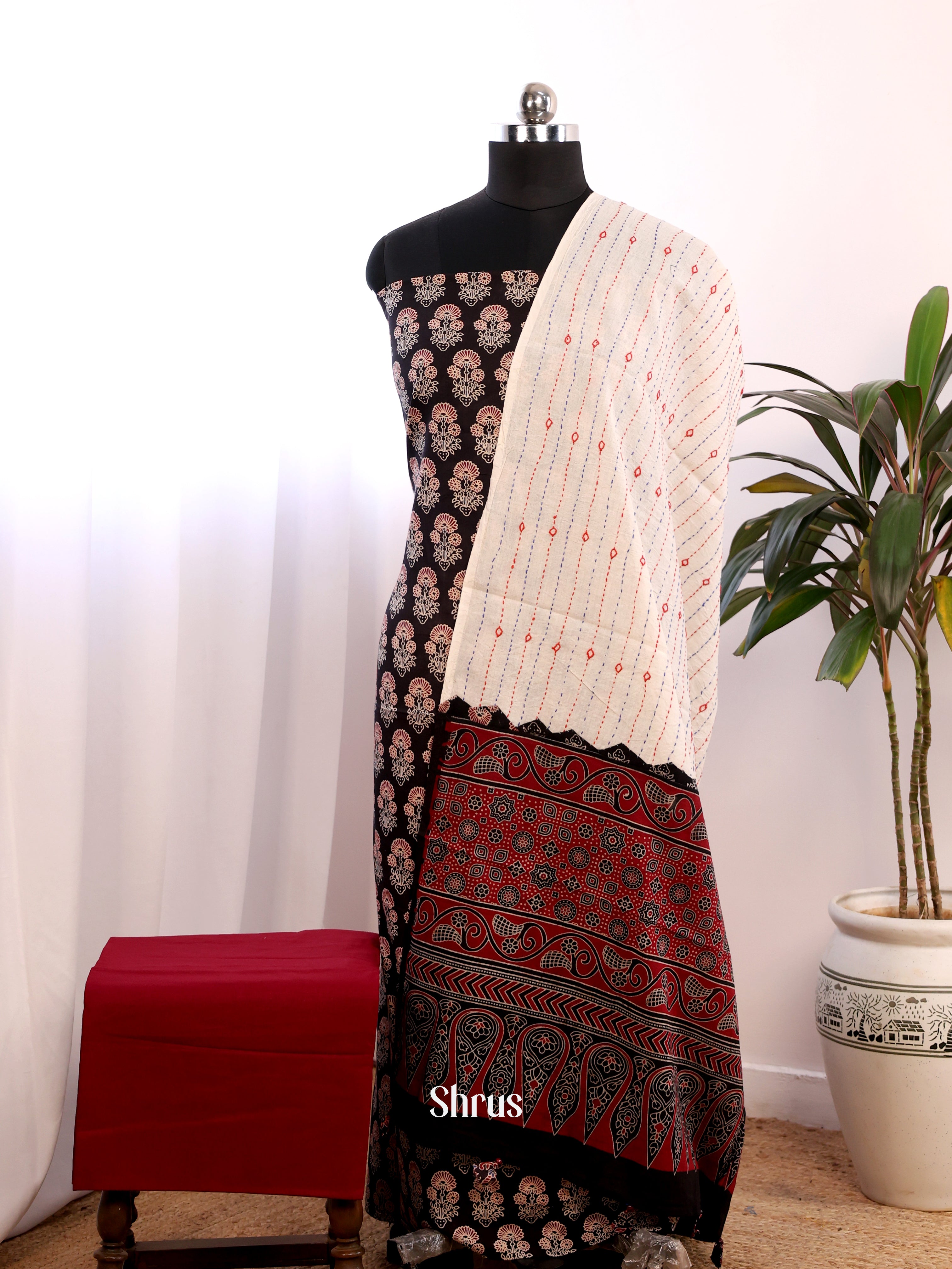 Black & Red - Ajrakh Salwar - Shop on Shrus.com