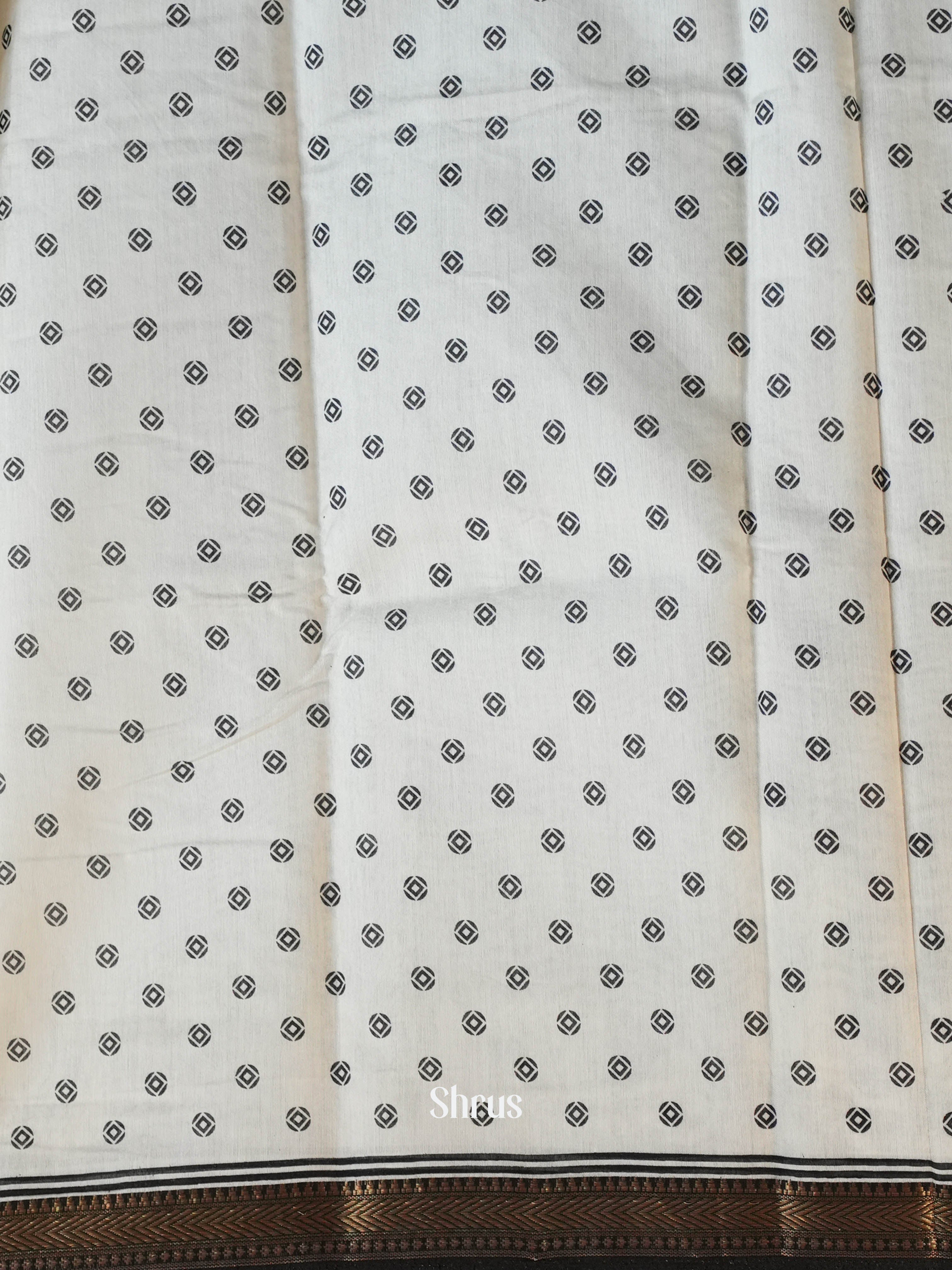 Cream & black - Art modal Saree - Shop on Shrus.com