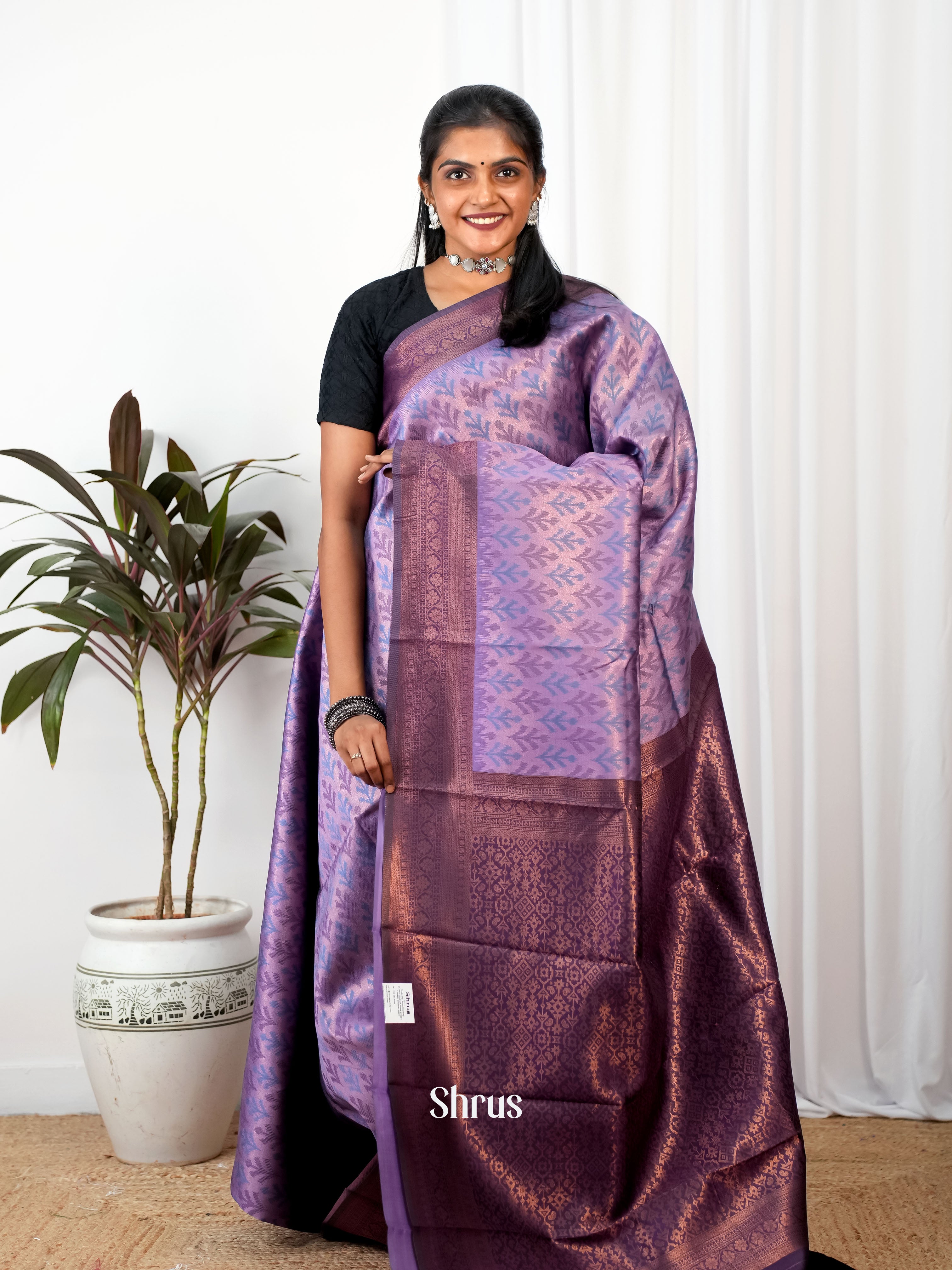 Lavender & Purple - Semi Arani Silk - Shop on Shrus.com
