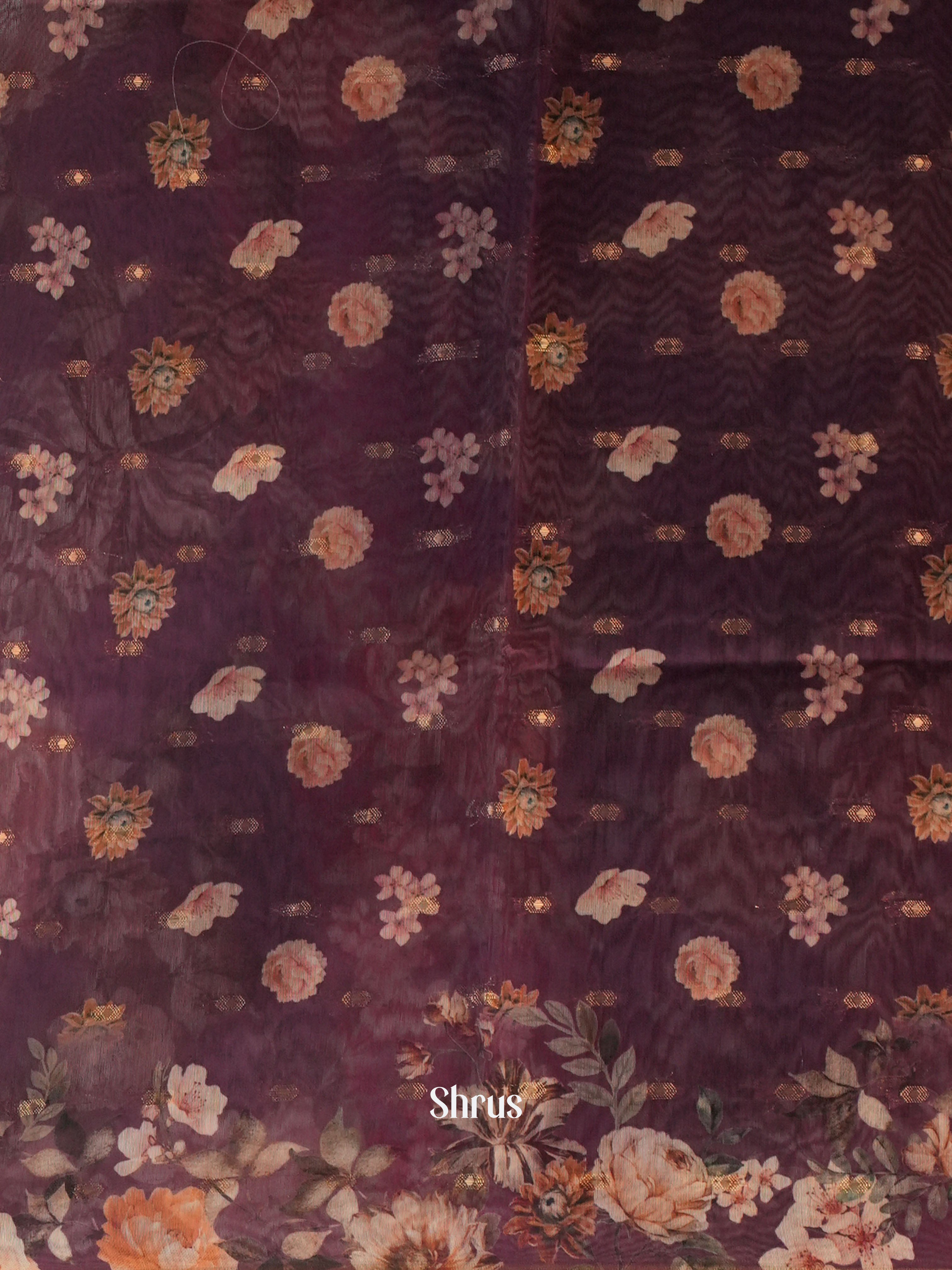 Mild Lavender & Purple- Semi Chanderi Saree - Shop on Shrus.com