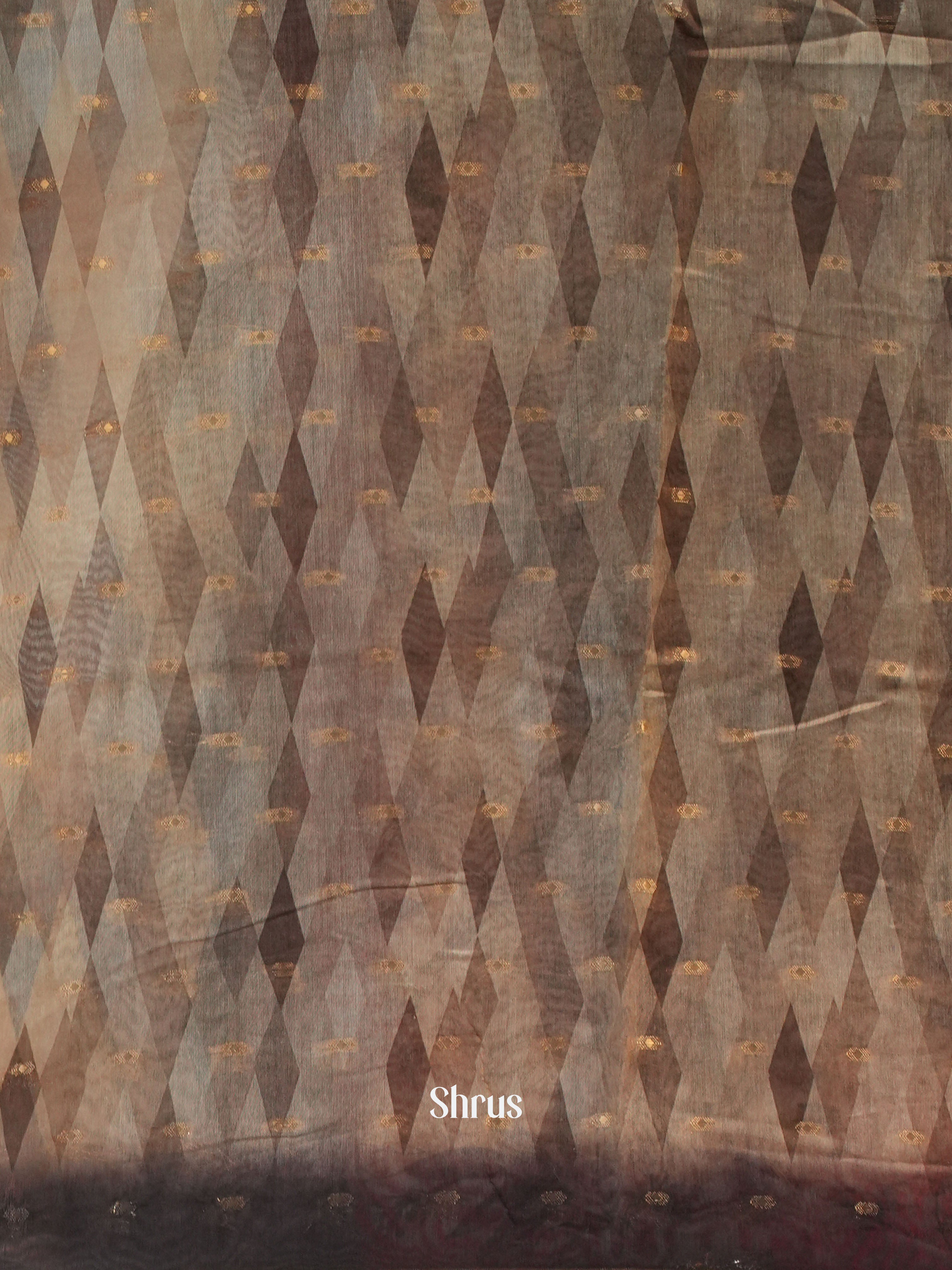 Cream & Purple - Semi Chanderi Saree - Shop on Shrus.com