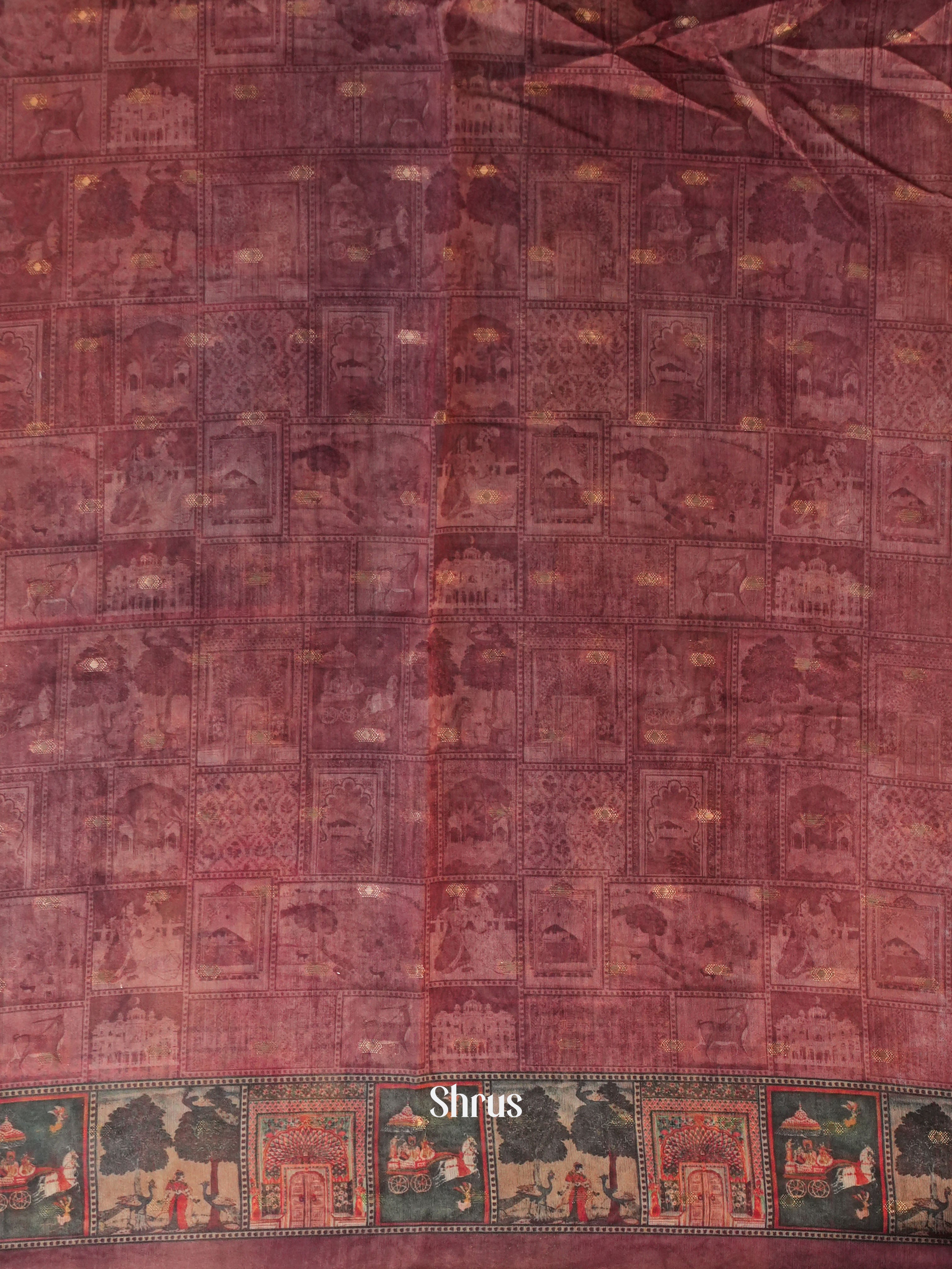 Pink & Onion Peel - Semi Chanderi Saree - Shop on Shrus.com